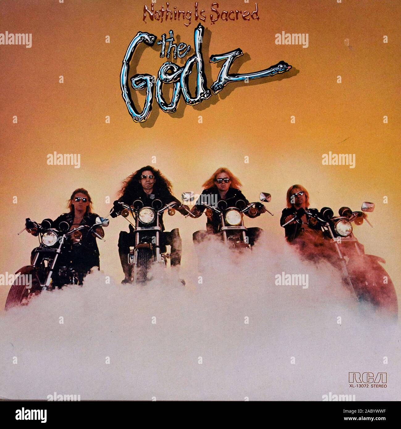 The GODZ Rien n'est sacré - couverture de l'album vinyle vintage Banque D'Images