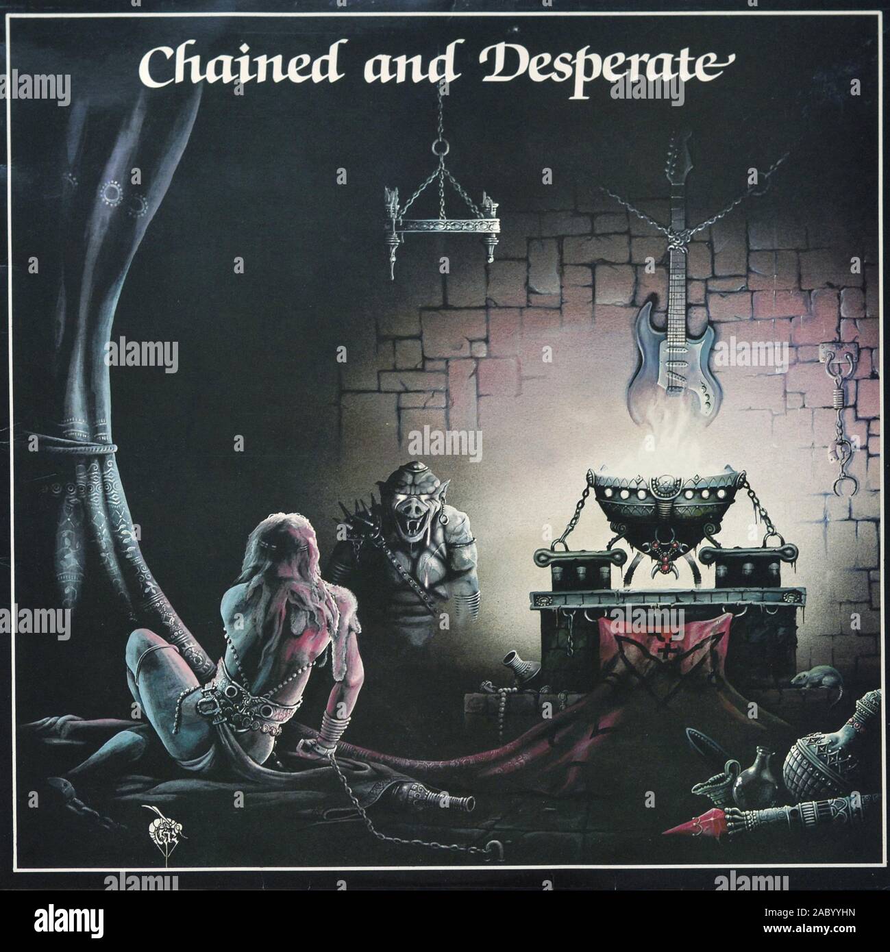 CHATEAUX enchaîné et désespéré - couverture de l'album vinyle vintage Banque D'Images