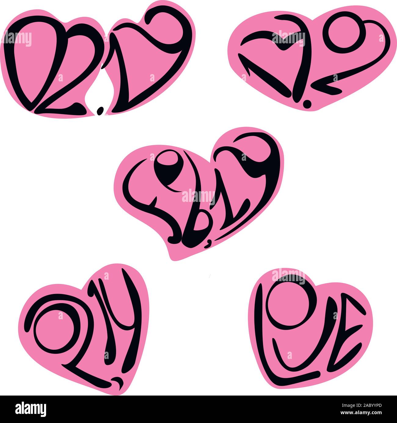 02.14. Autocollants sur les médias sociaux post. Vector hand drawn illustration design. Illustration de Vecteur