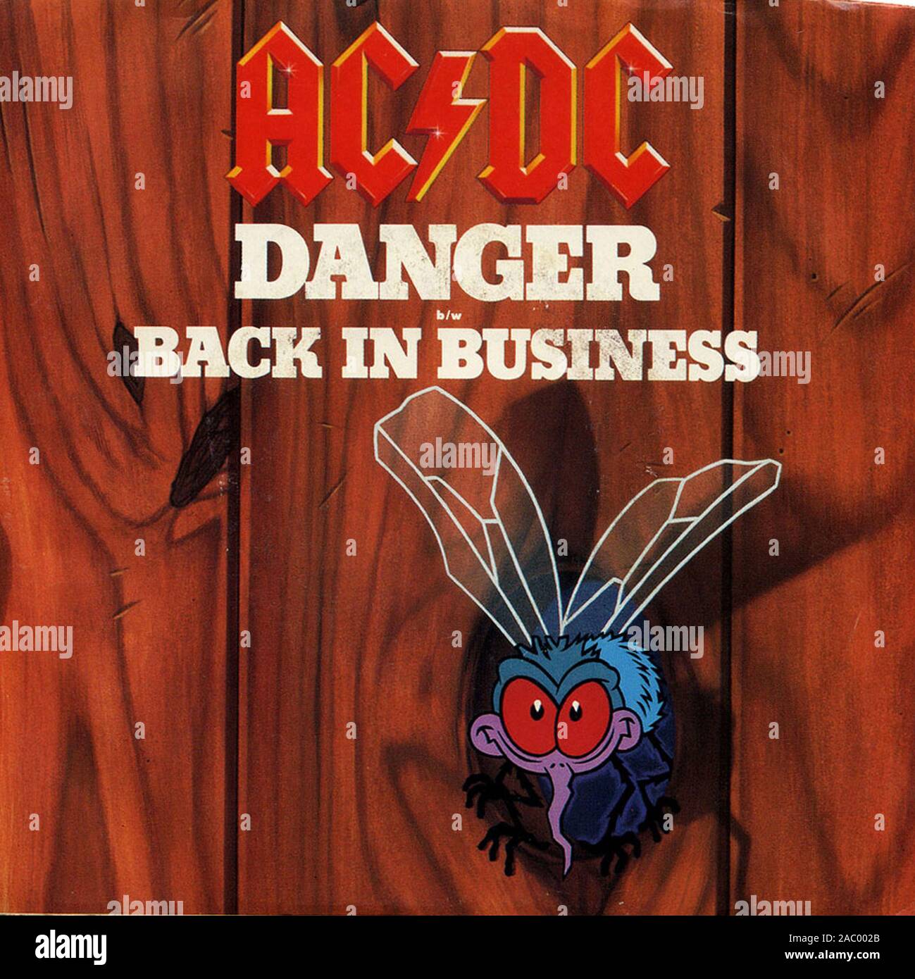 AC DC - Danger - couverture de l'album vinyle vintage Banque D'Images