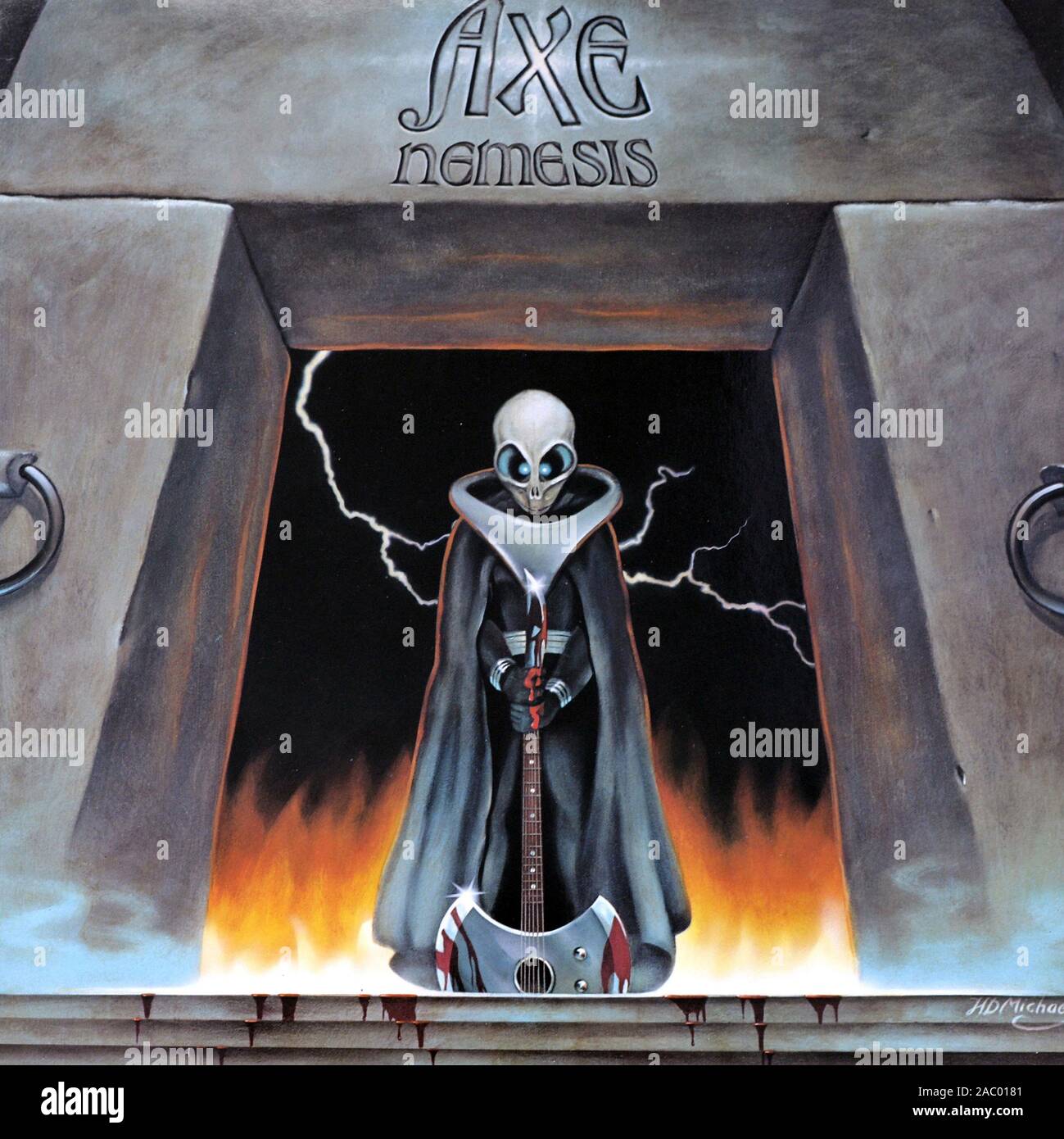 AX Nemesis - couverture de l'album vinyle vintage Banque D'Images