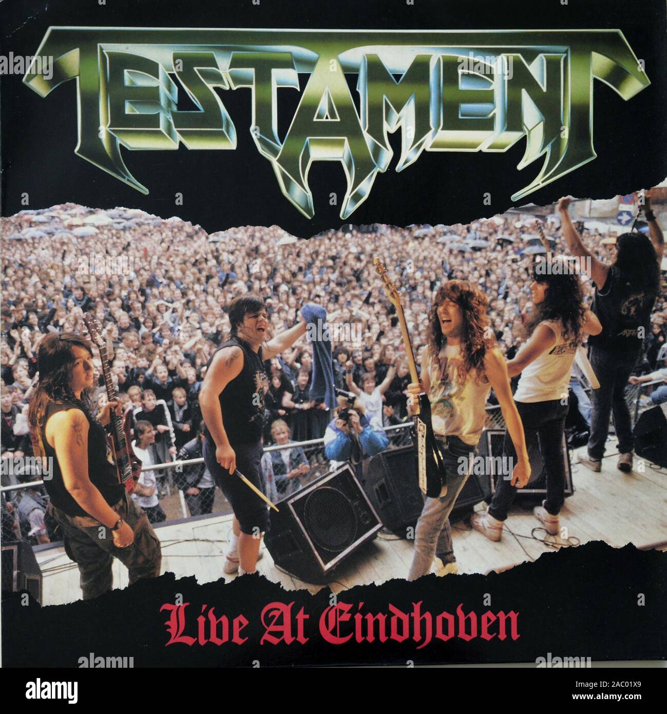 TESTAMENT Live at Eindhoven - couverture de l'album vinyle vintage Banque D'Images