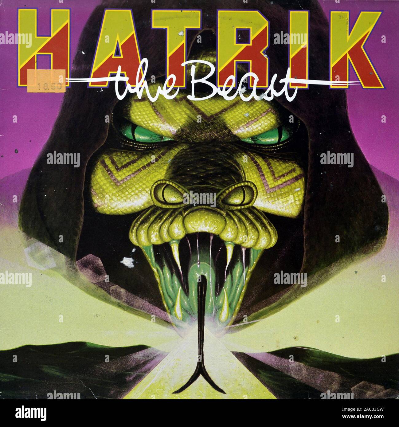 La Bête, Hatrik - couverture de l'album vinyle vintage Banque D'Images