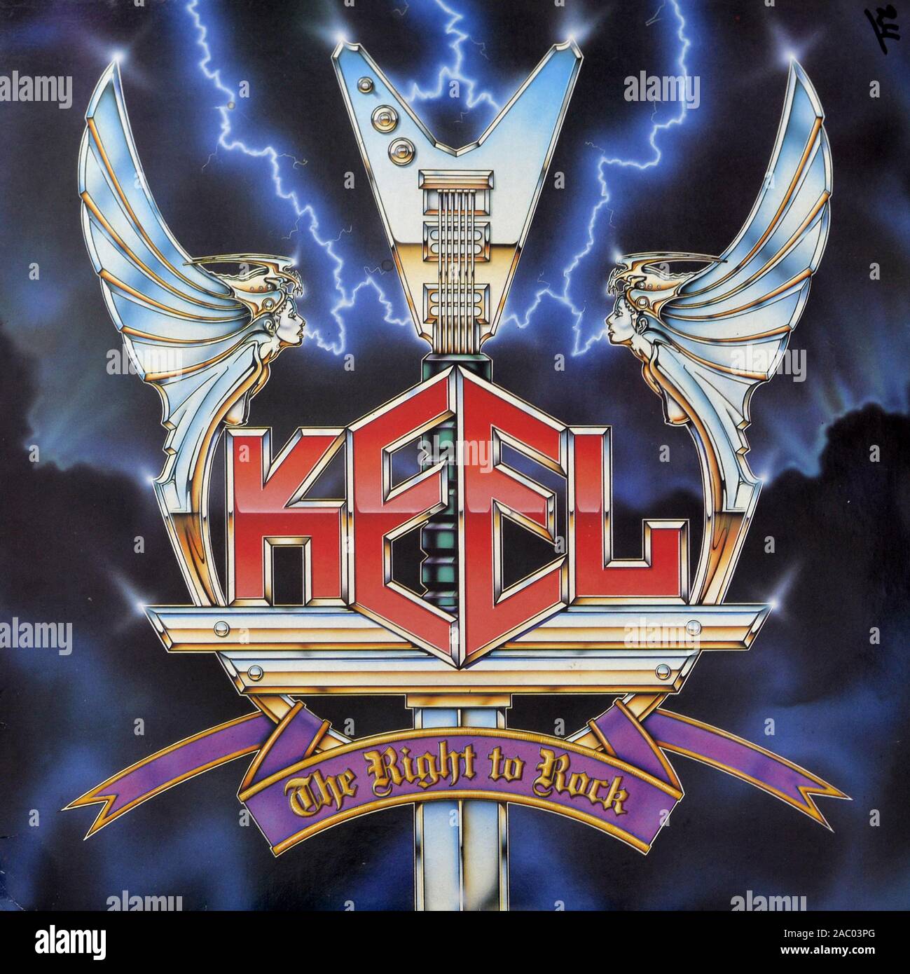 Le droit de la quille Rock - couverture de l'album vinyle vintage Banque D'Images