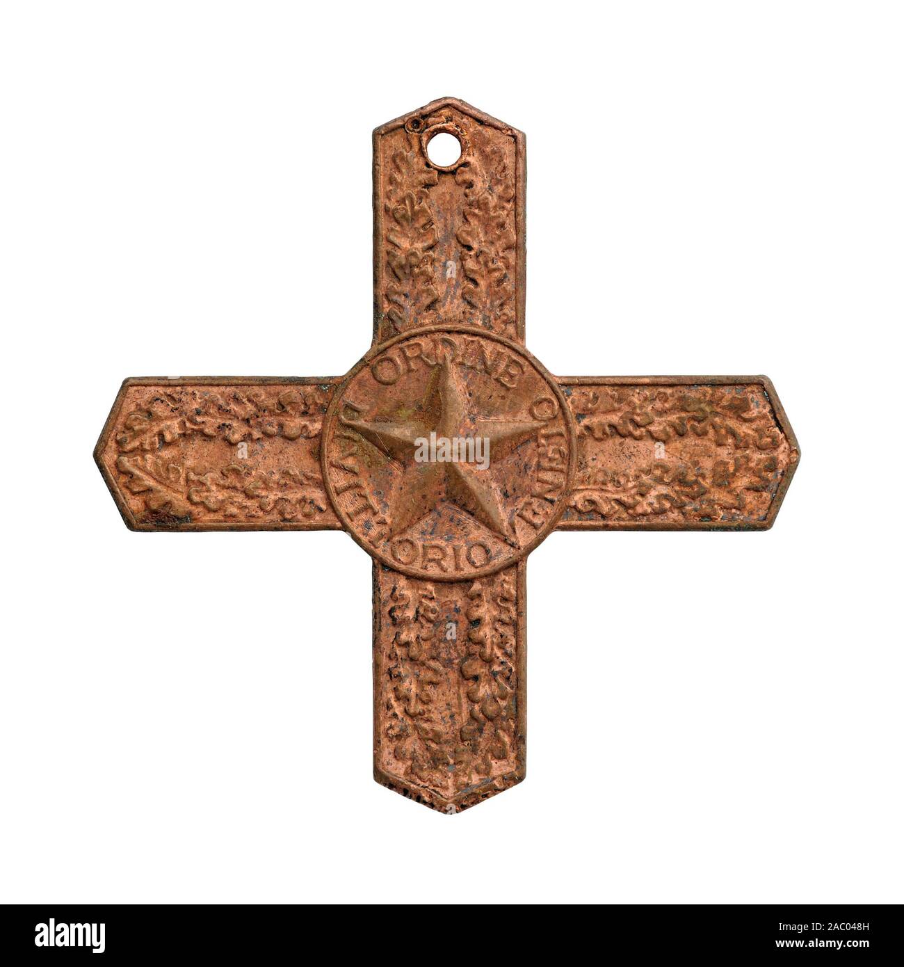 La Croix de Chevalier de l'ordre de Vittorio Veneto. L'ordre de Vittorio Veneto est un honneur commémorative italienne créée en 1968 Banque D'Images