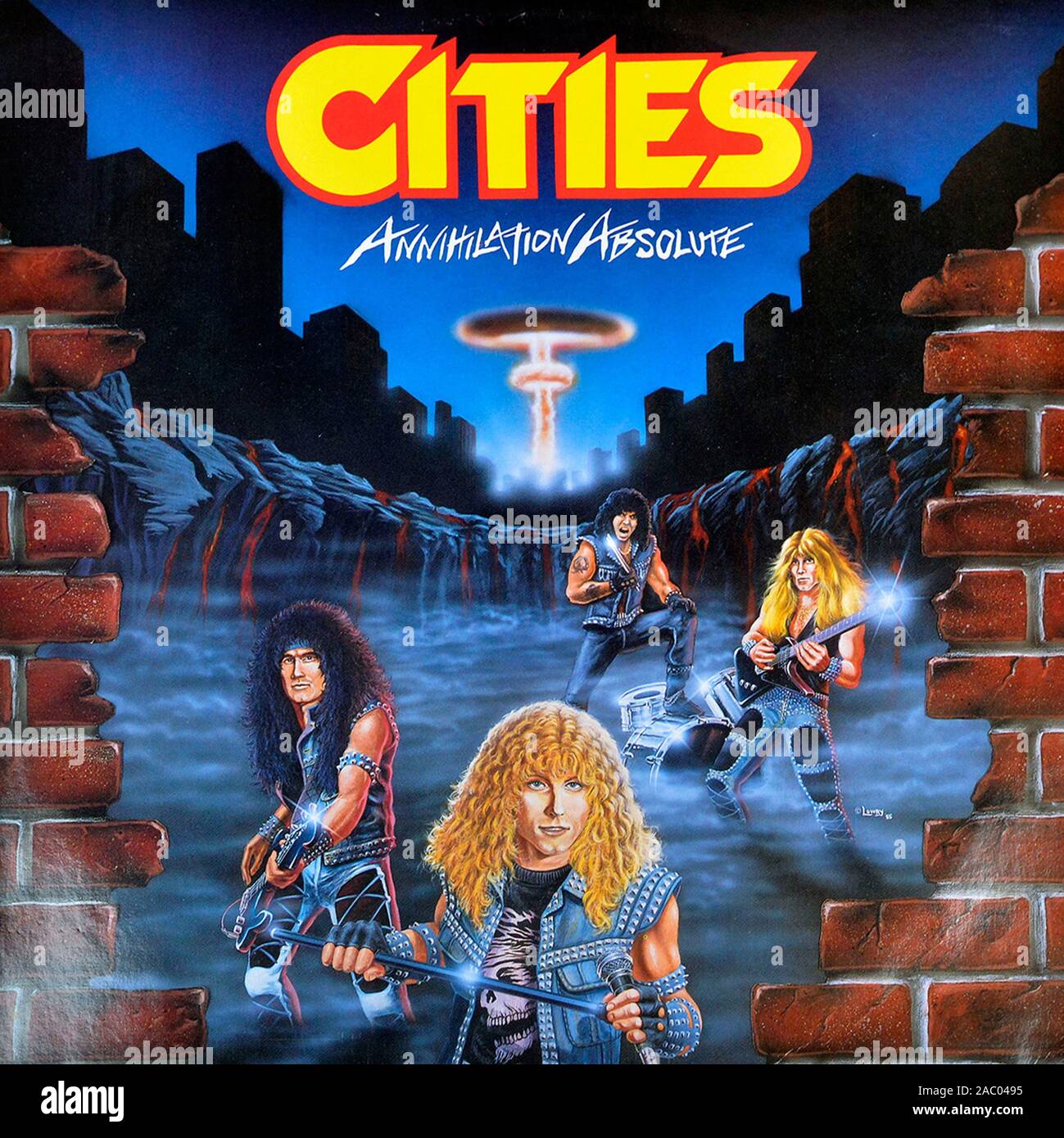 Villes - Annihilation absolue - couverture de l'album vinyle vintage Banque D'Images