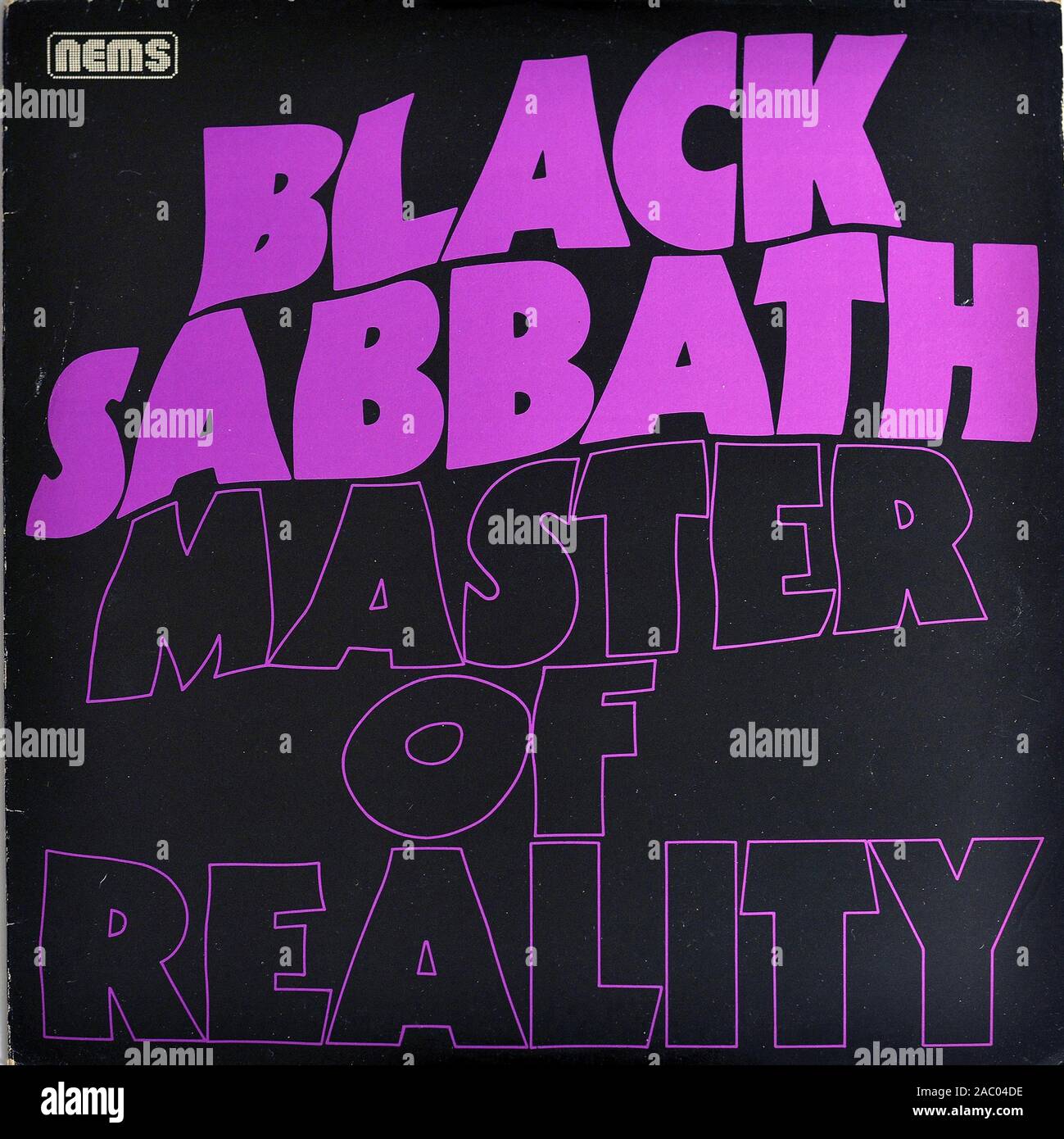Master of Reality DE BLACK SABBATH - couverture de l'album vinyle vintage Banque D'Images