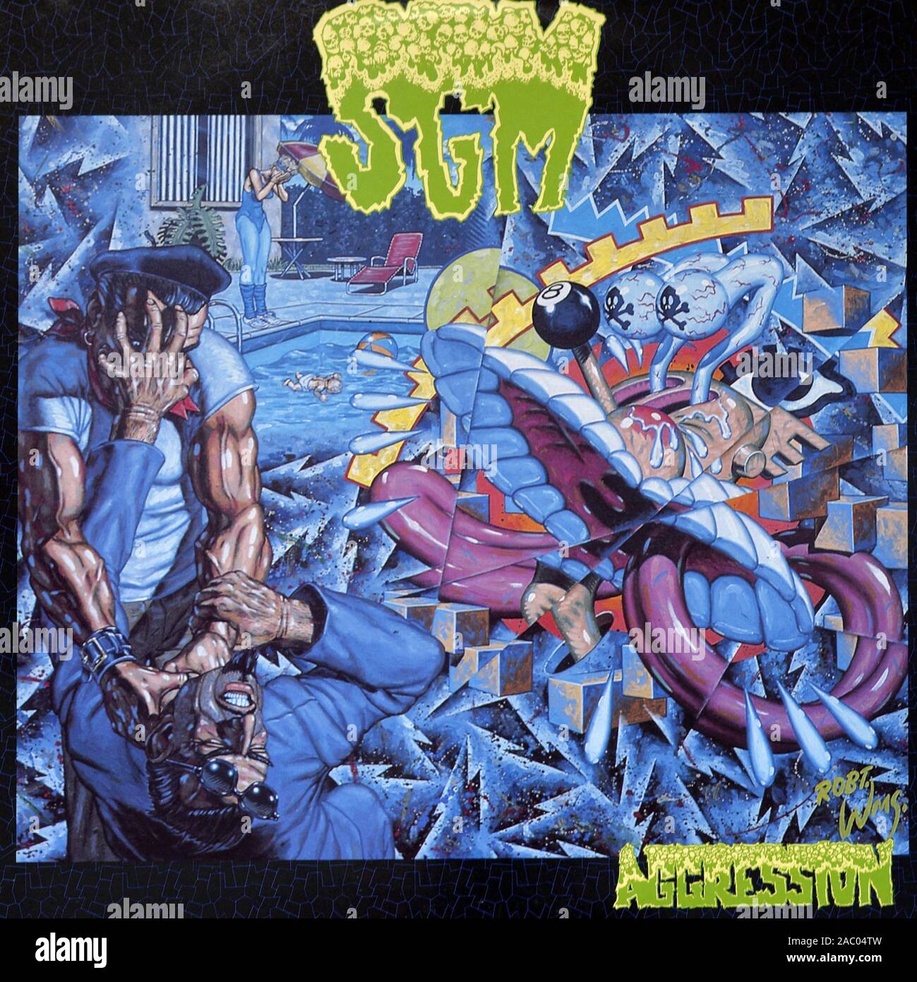 SGM Agression - couverture de l'album vinyle vintage Banque D'Images