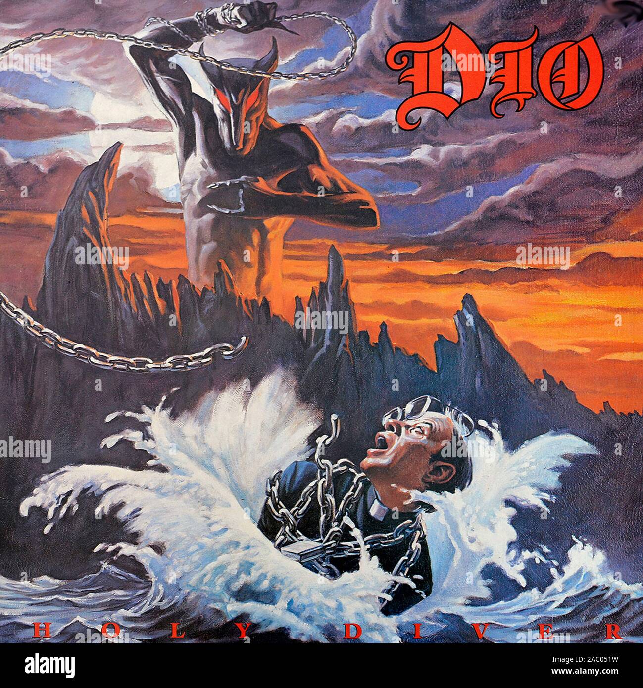 DIO Holy Diver - couverture de l'album vinyle vintage Banque D'Images