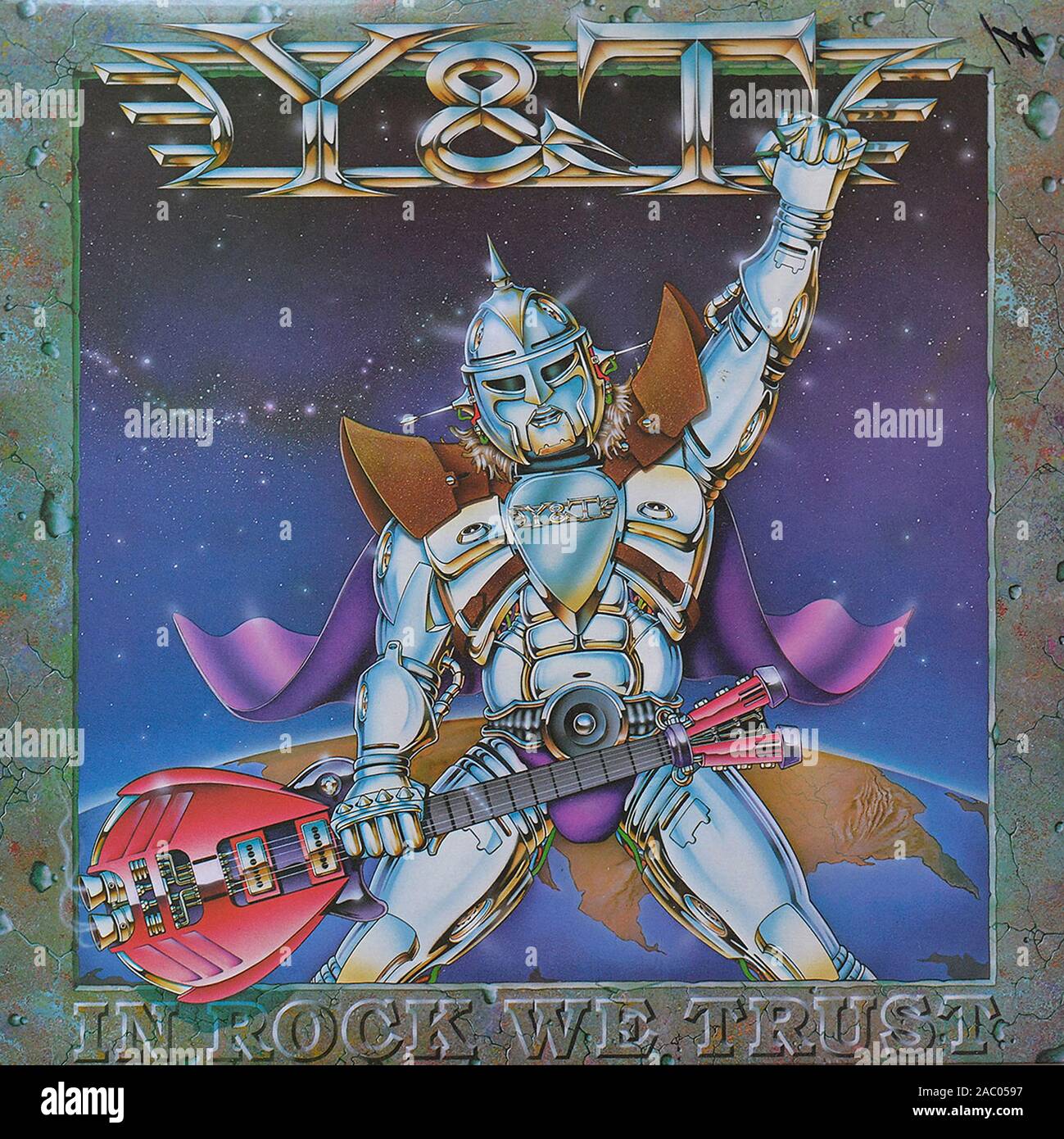 Y&T en Rock We Trust - couverture de l'album vinyle vintage Banque D'Images