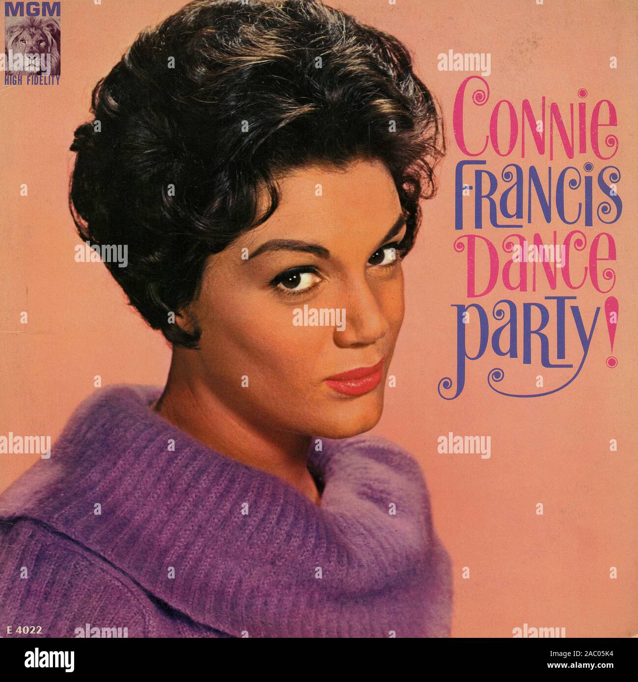 Connie Francis Dance Party ! - Couverture de l'album vinyle vintage Banque D'Images