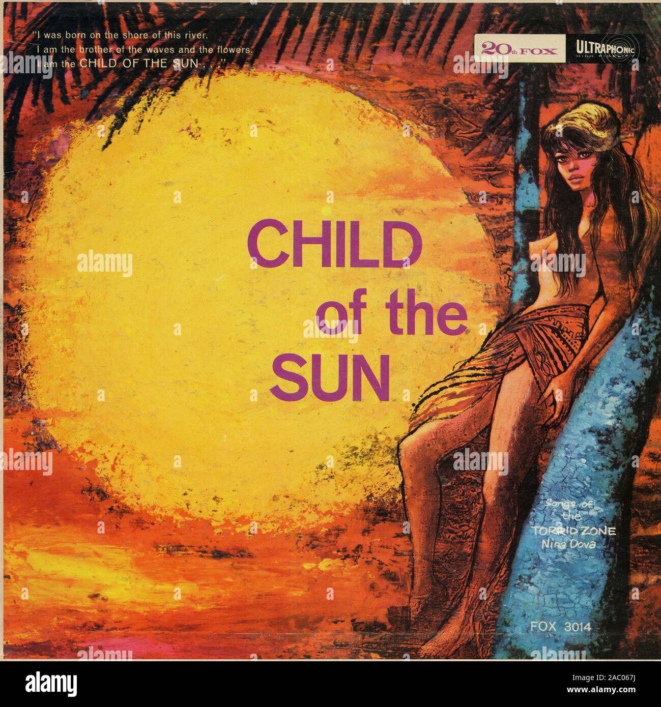 Enfant du Soleil - Chansons de la zone torride - couverture de l'album vinyle vintage Banque D'Images