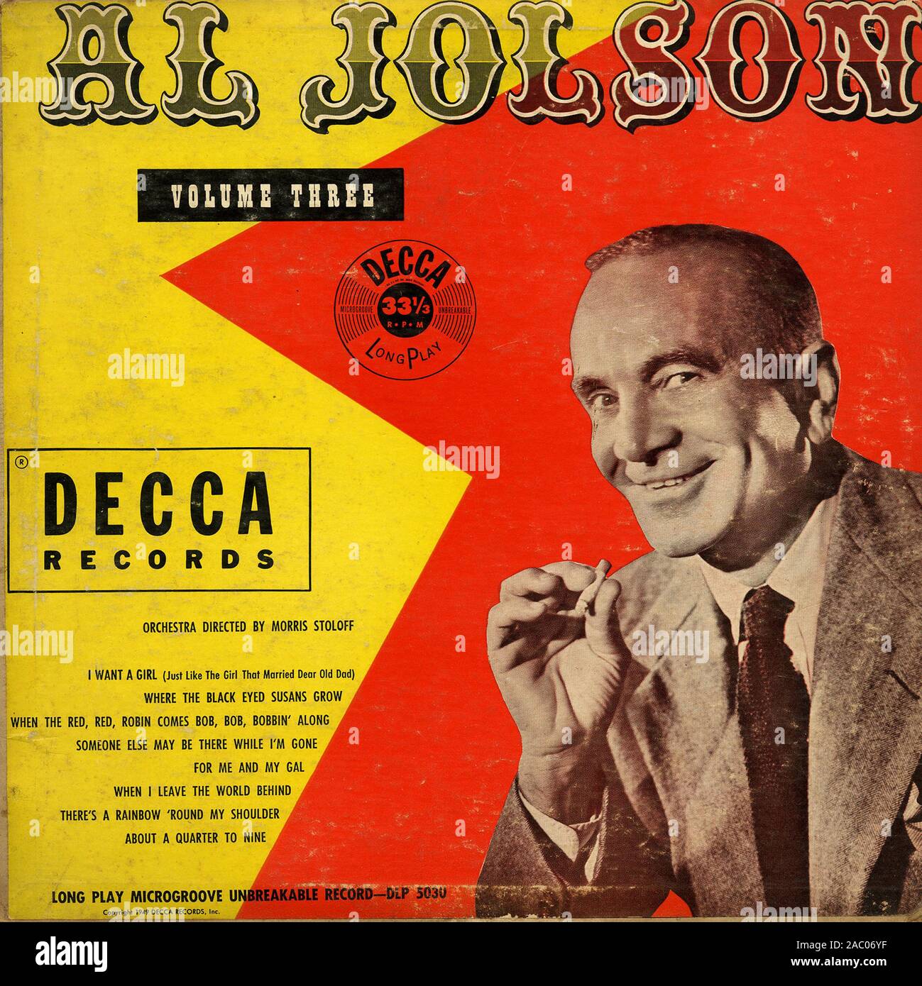 Al Jolson - 48675367222 3c92f4b1f3 000 - couverture de l'album vinyle vintage Banque D'Images