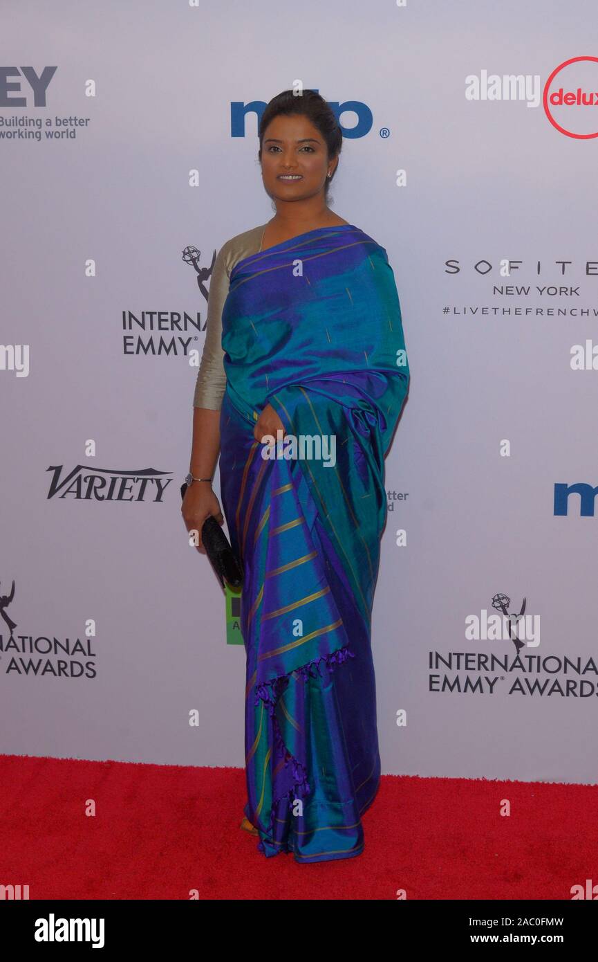 NEW YORK, NY - 25 novembre : Sadhana Subramaniam assiste à la 2019 International Emmy Awards à New York Hilton le 25 novembre 2019 à New York. Banque D'Images