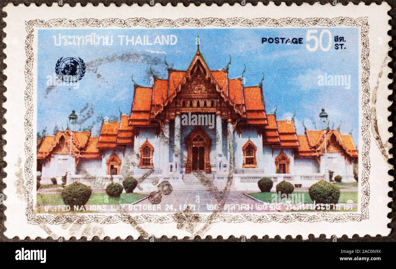 Belle thai palace sur timbre-poste Banque D'Images