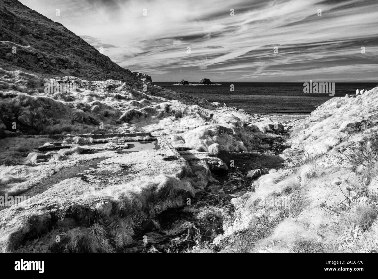 Et le Porth Nanven Brisons, Lit bébé Vallée, St Just Cornwall UK Banque D'Images