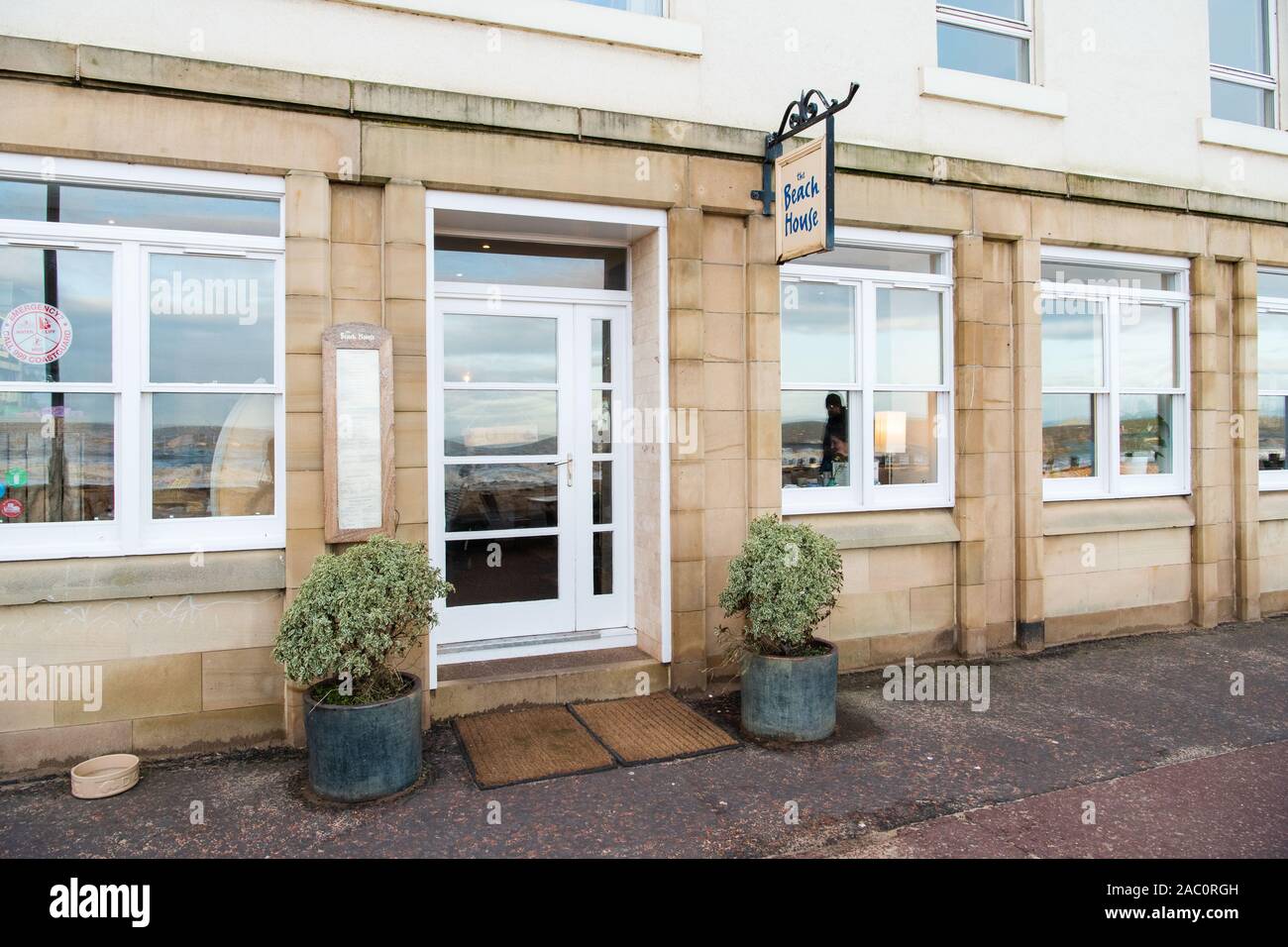 Le café Beach House sur la promenade de Portobello, Édimbourg, Écosse, Royaume-Uni Banque D'Images