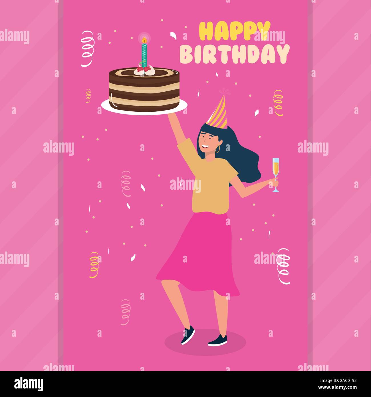 Joyeux Anniversaire Femme Avec Gateau Et Boisson Celebration Party Decoration Evenement Vector Illustration Image Vectorielle Stock Alamy Joyeux Anniversaire Femme Avec Gateau Et Boisson Celebration Party Decoration Evenement Vector Illustration Image Vectorielle Stock Alamy