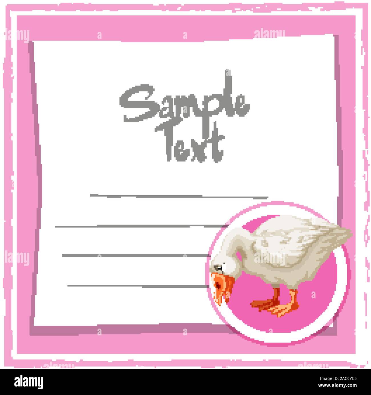 Note Remarque avec illustration de canard Illustration de Vecteur
