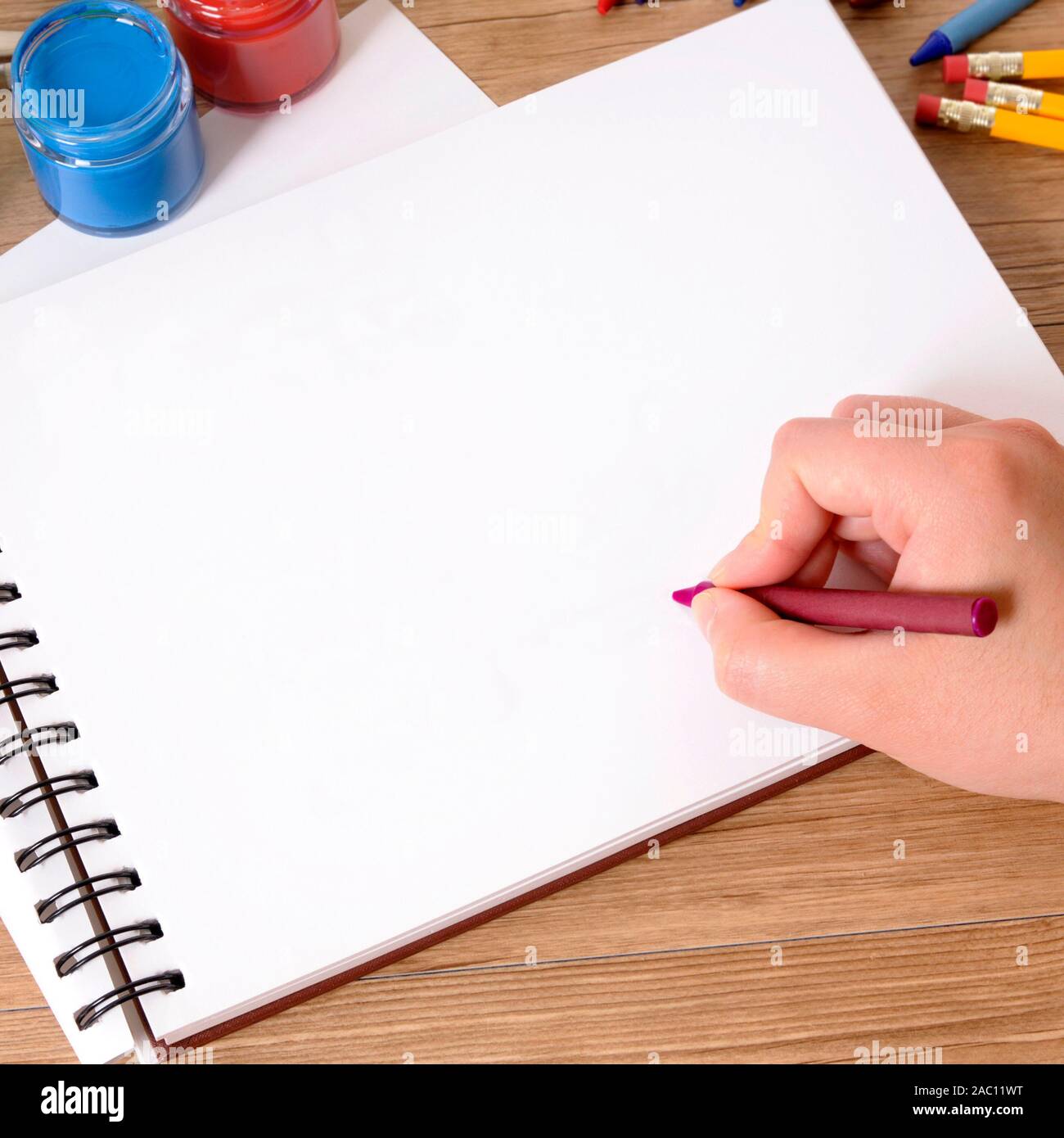 L'écriture à la main livre scolaire Banque D'Images