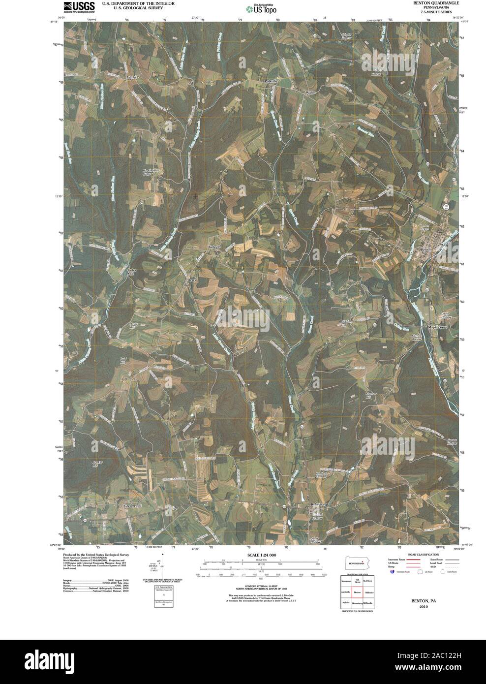 Carte TOPO USGS Alaska PA Benton 20100616 Restauration TM Banque D'Images