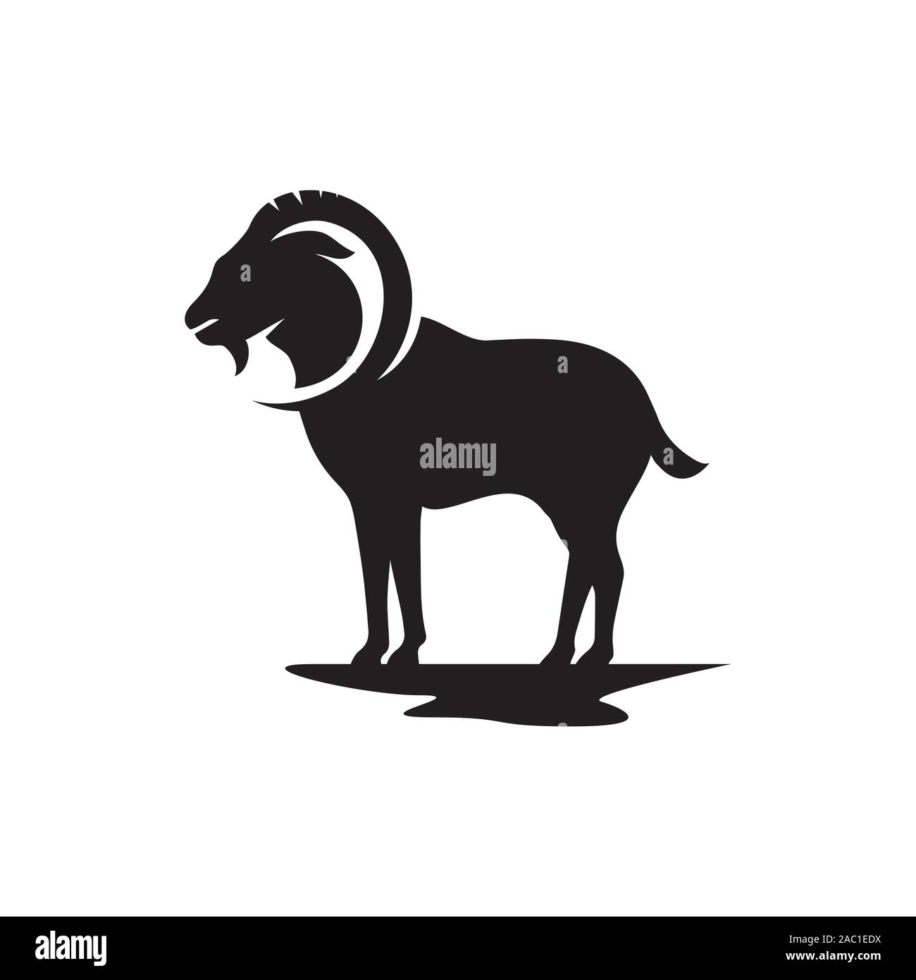 Vecteur de conception de logo de chèvre. marque creative signe de symbole de chèvre..eps 10 illustration icône Illustration de Vecteur