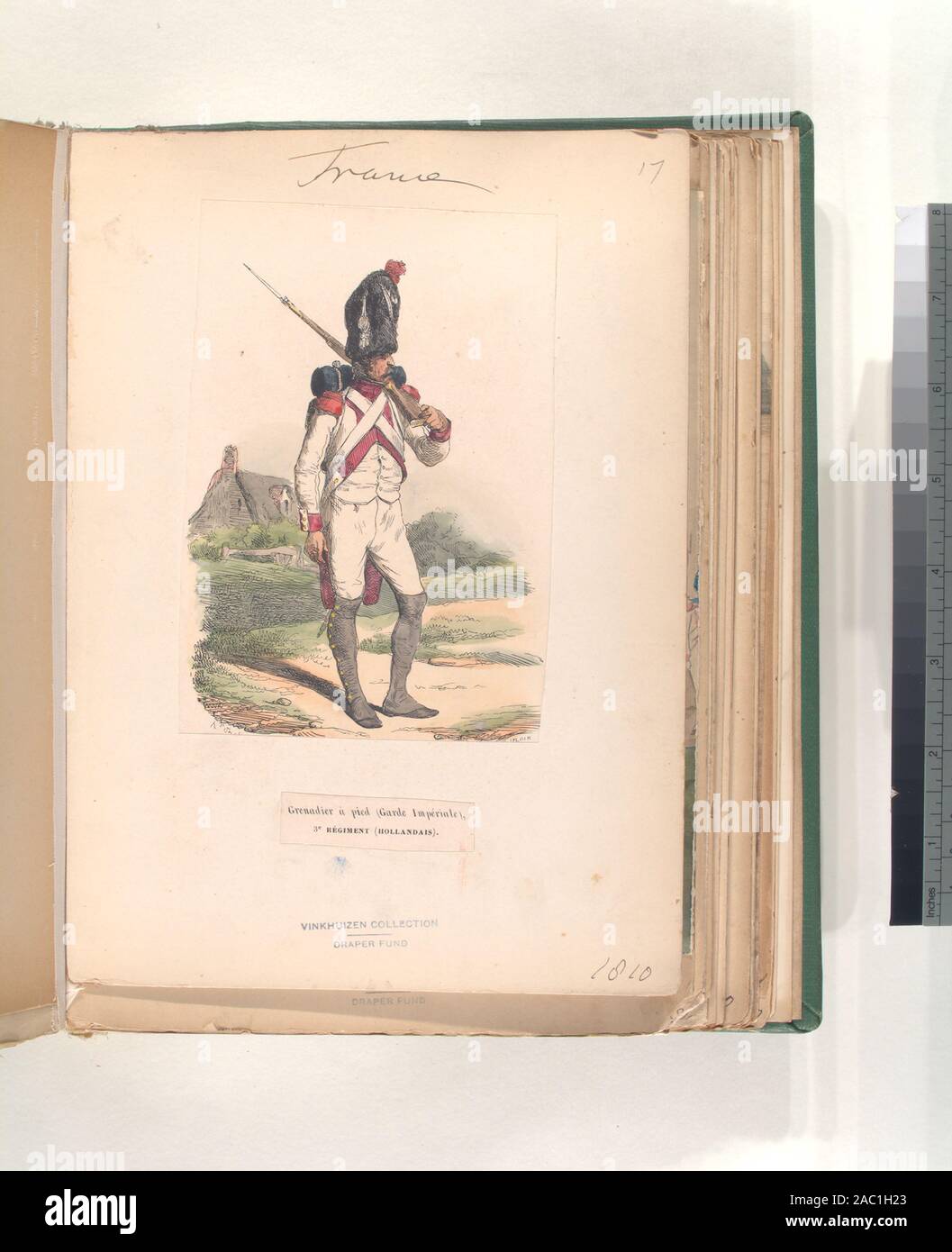 France Grenadier un pied (Garde Imperiale), 3e (deerde) Regiment (Soldat de Hollande, le néerlandais, l'ais) Fonds du tapis ; France. Grenadier un pied (Garde Imperiale), 3e [deerde] Regiment (Hollandais). Banque D'Images