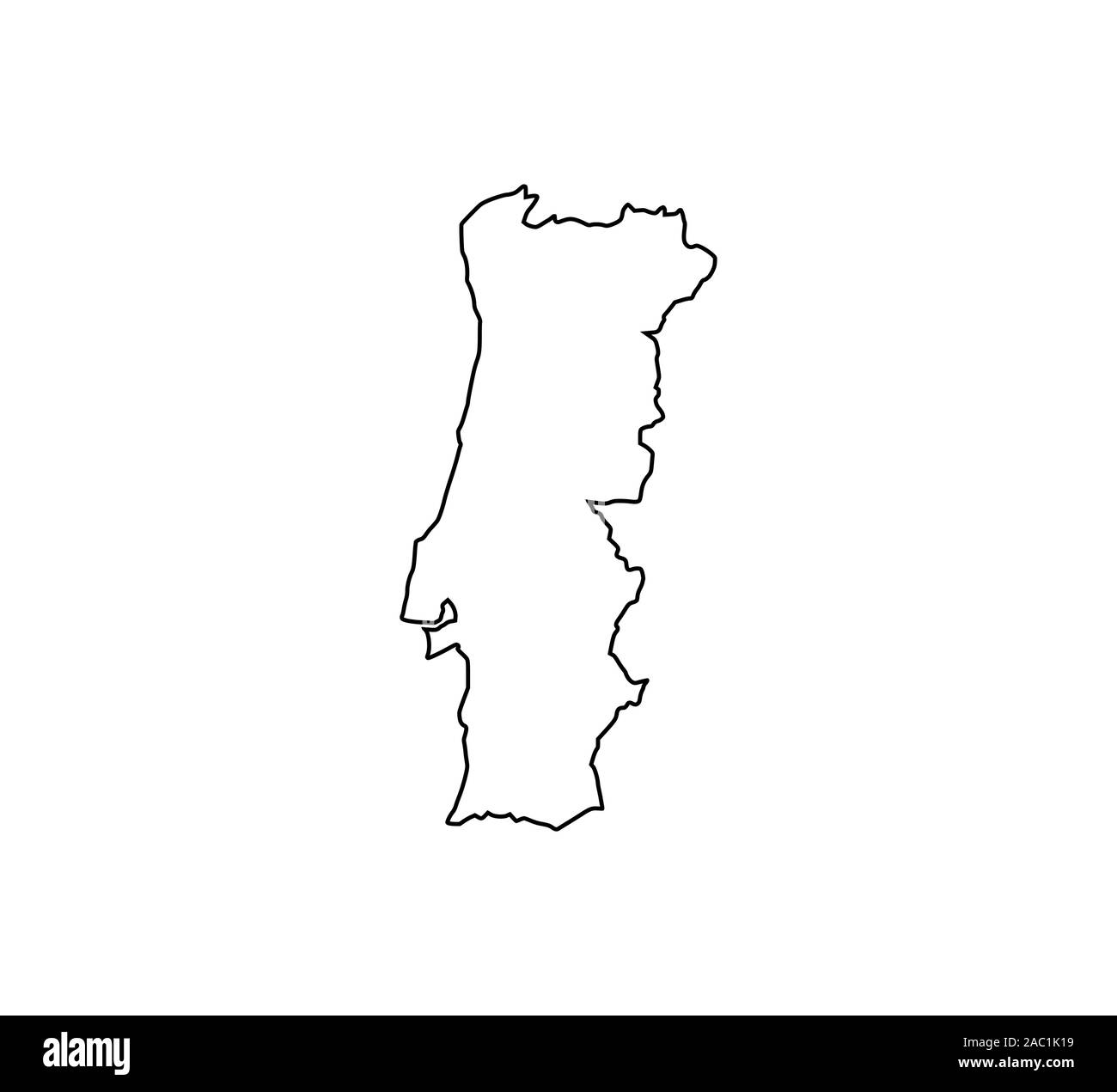 Carte du Portugal sur fond blanc. Vector illustration. Illustration de Vecteur