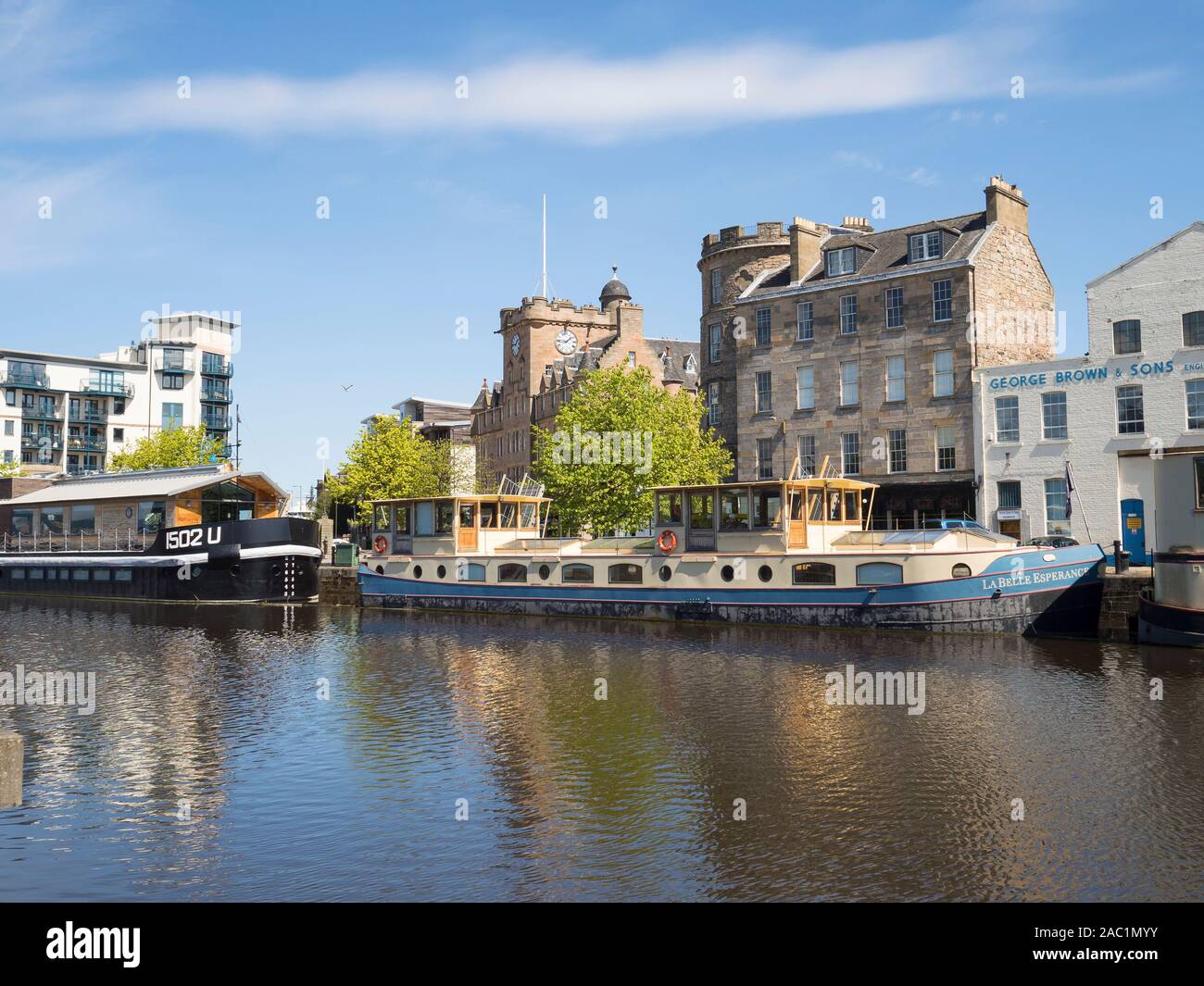 La zone Shore de Leith, Édimbourg, Écosse. Banque D'Images