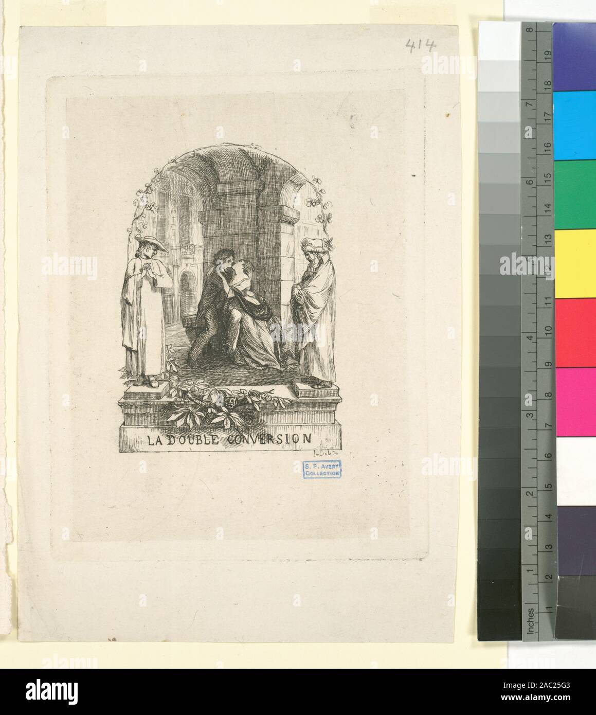 Frontispice d'après Racinet) pour la double conversion, (conte en vers) l'admission est accordée par l'application à l'Office de Tourisme de collections spéciales. Fait partie d'impressions par Félix Bracquemond en Samuel Putnam Avery Collection. Holdings contrôlés à l'exemplaire de Henri Ainhoa Village classée les graveurs du XIXe siècle, c. 3. Les illustrations, les vignettes, les pages de titre et frontispieces pour des œuvres de différents auteurs, dont Charles Asselineau, Theodore de Banville, Charles Baudelaire, Philippe Burty, Philarète Chasles, Champfleury, Francois Coppee, Giuseppe Garibaldi, Théophile Gautier, Albert Glatigny, J Banque D'Images