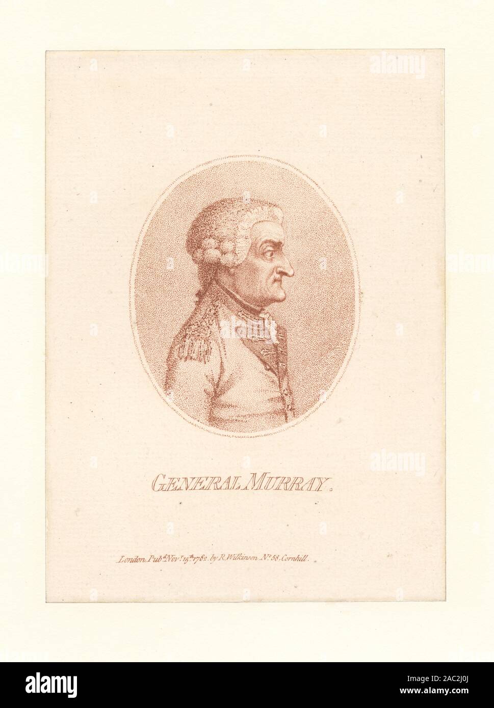 Le général Murray Printmakers : Samuel Smith Kilburn, Stephen Alonzo Schoff & George Vertue. Titre du calendrier de la collecte d'Emmet. EM8816 ; le général Murray Banque D'Images