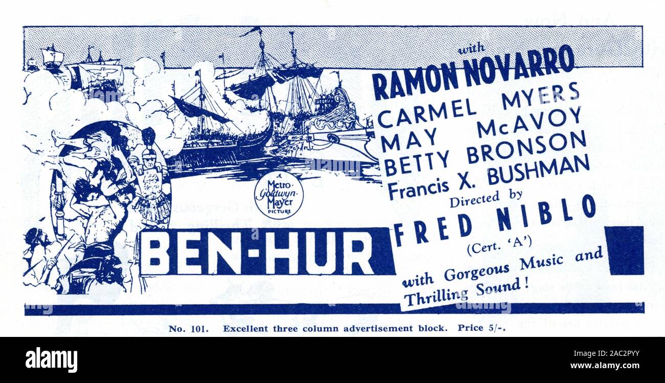 RAMON NOVARRO dans BEN - HUR : A TALE OF THE CHRIST 1925 directeur FRED NIBLO roman General Lew Wallace Juin adaptation Mathis Silent Movie Metro Goldwyn Mayer Banque D'Images