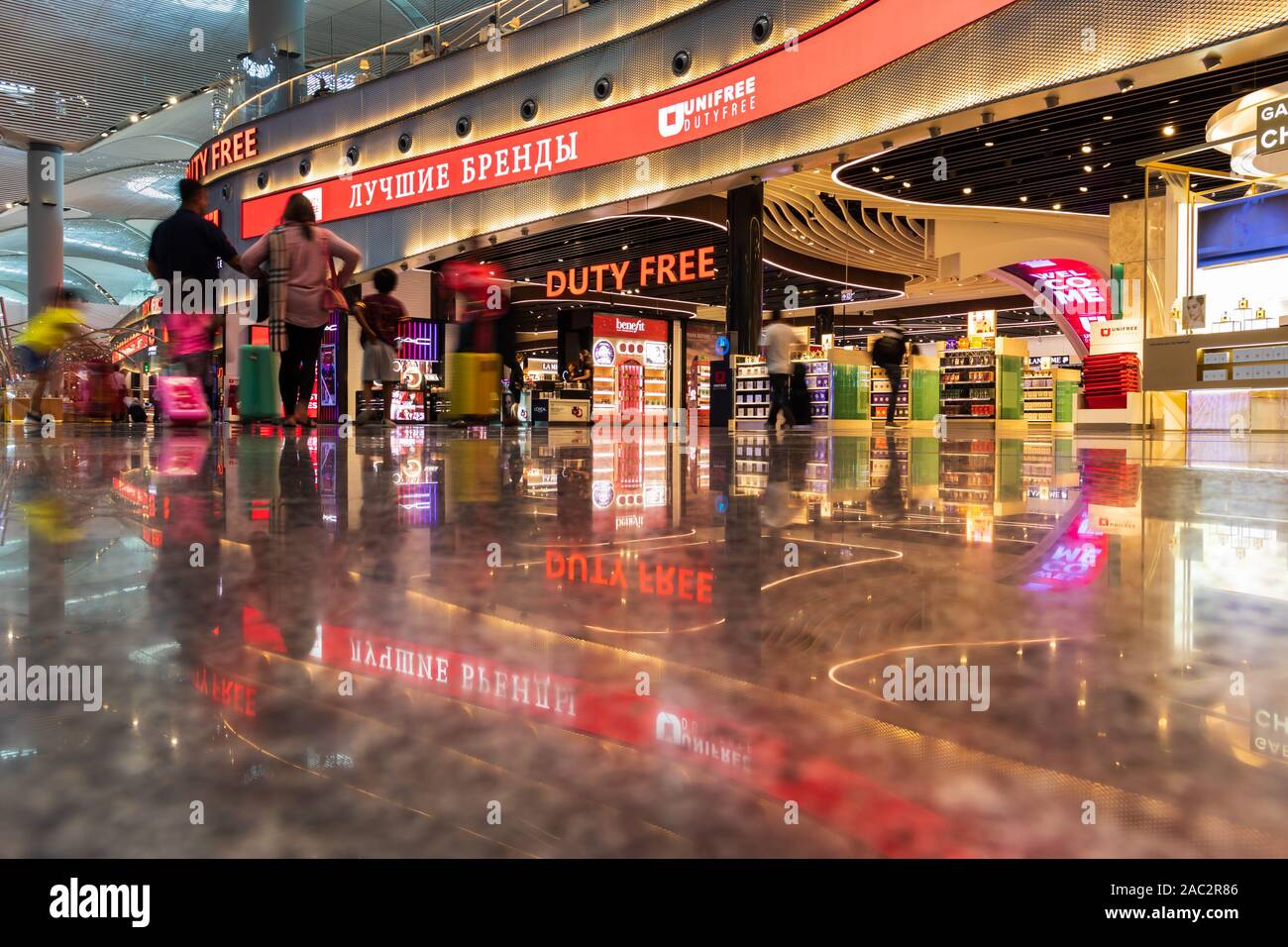 7 septembre 2019 ; duty free sont dans le nouvel aéroport international, Istanbul, Turquie. Banque D'Images