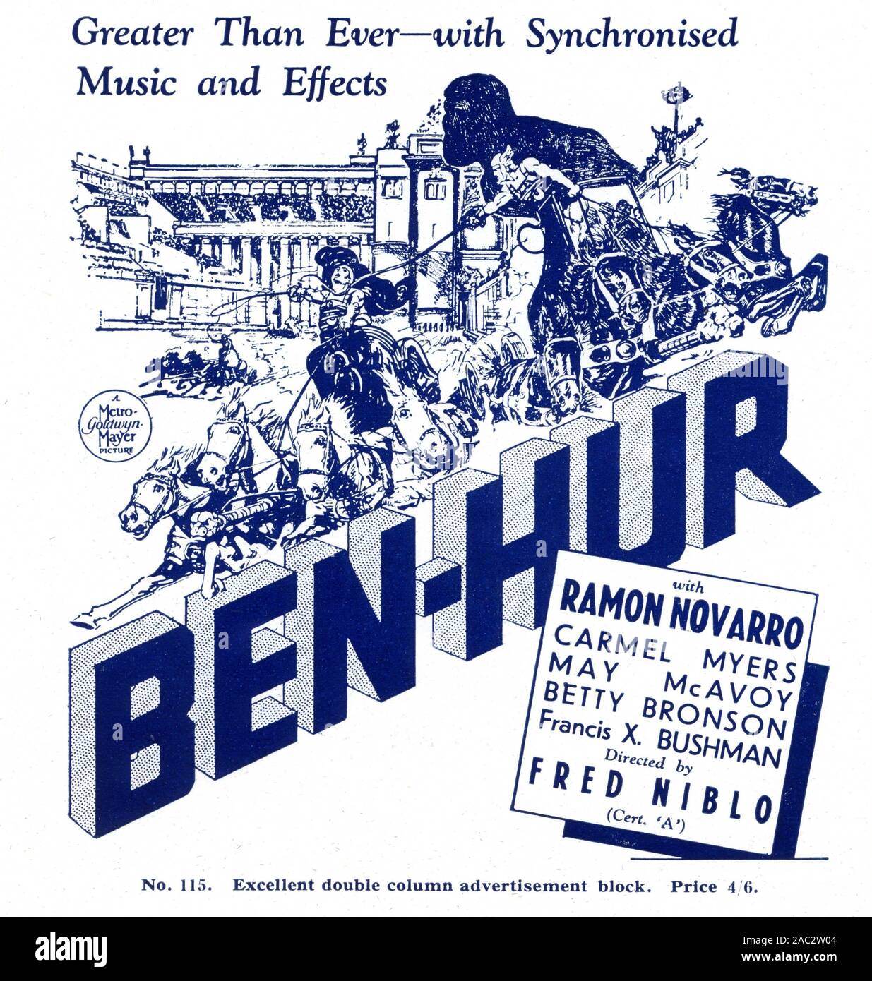 RAMON NOVARRO et Francis X. BUSHMAN dans BEN - HUR : A TALE OF THE CHRIST 1925 directeur FRED NIBLO roman General Lew Wallace Juin adaptation Mathis Silent Movie Metro Goldwyn Mayer Banque D'Images