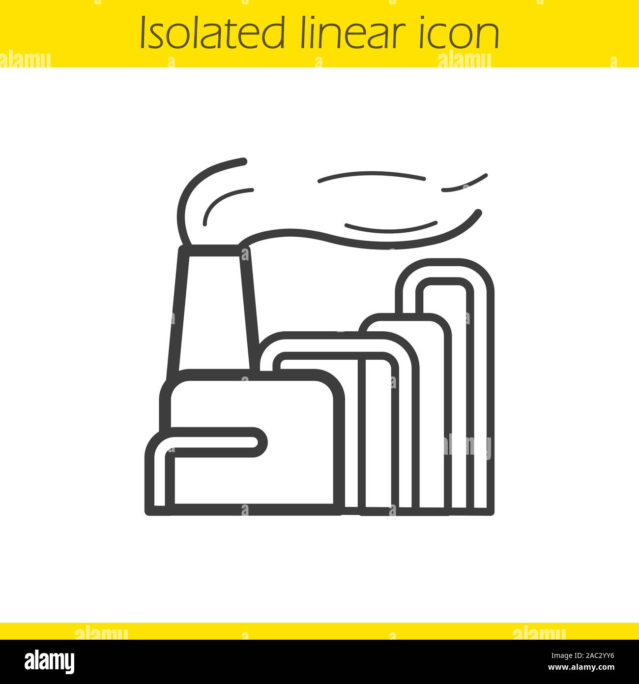 La fumée de l'usine avec l'icône de linéaire. Fine ligne illustration ...