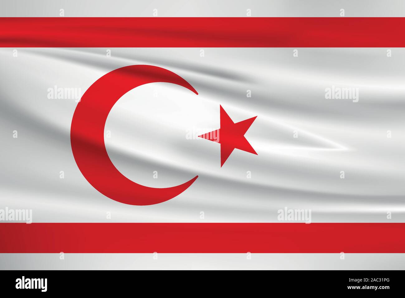 Forme de Chypre du Nord, drapeau, couleurs officielles et le ratio exact. Chypre du Nord drapeau national. Vector illustration. Illustration de Vecteur