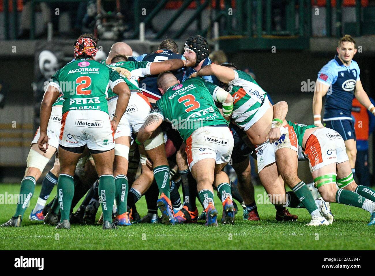 Treviso, Italie. 30Th Nov, 2019. maul lors de Benetton Treviso vs Cardiff Blues - Guinness Rugby Pro 14 - Crédit : LPS/Ettore Griffoni/Alamy Live News Banque D'Images