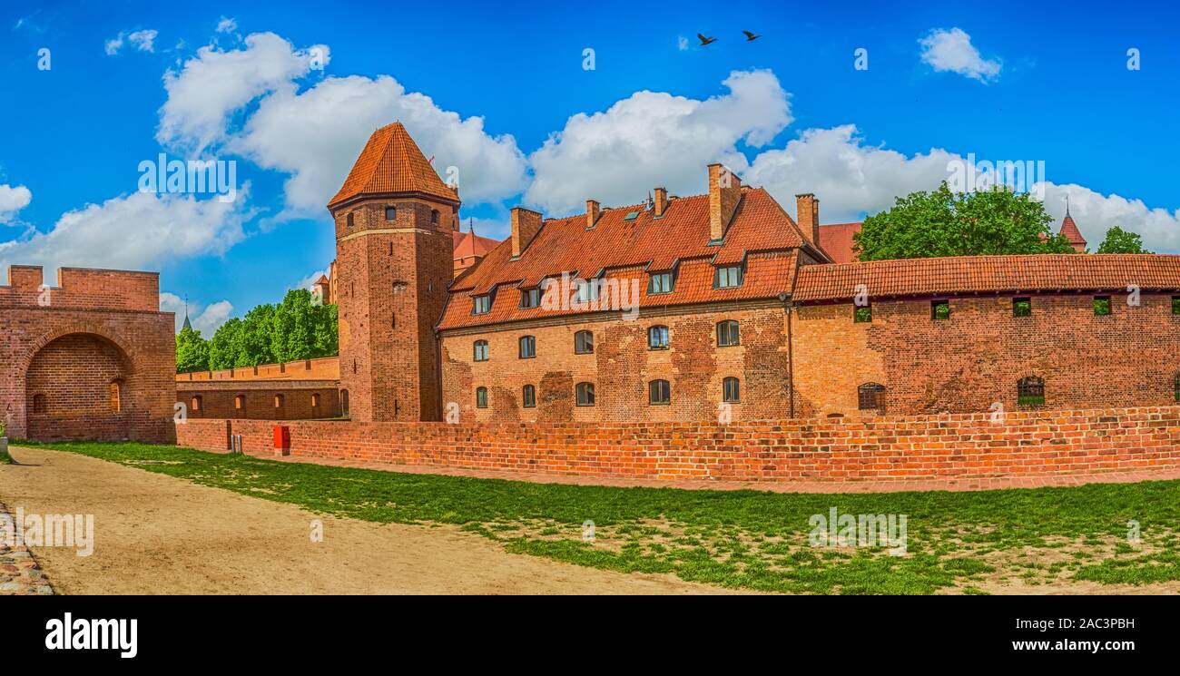 Vew pour Château Teutonique de Malbork (Marienburg) en Poméranie. La Pologne. L'Europe Banque D'Images