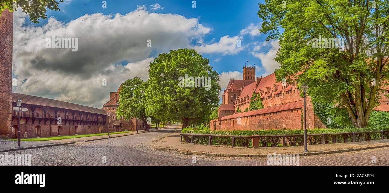 Vew pour Château Teutonique de Malbork (Marienburg) en Poméranie. La Pologne. L'Europe Banque D'Images
