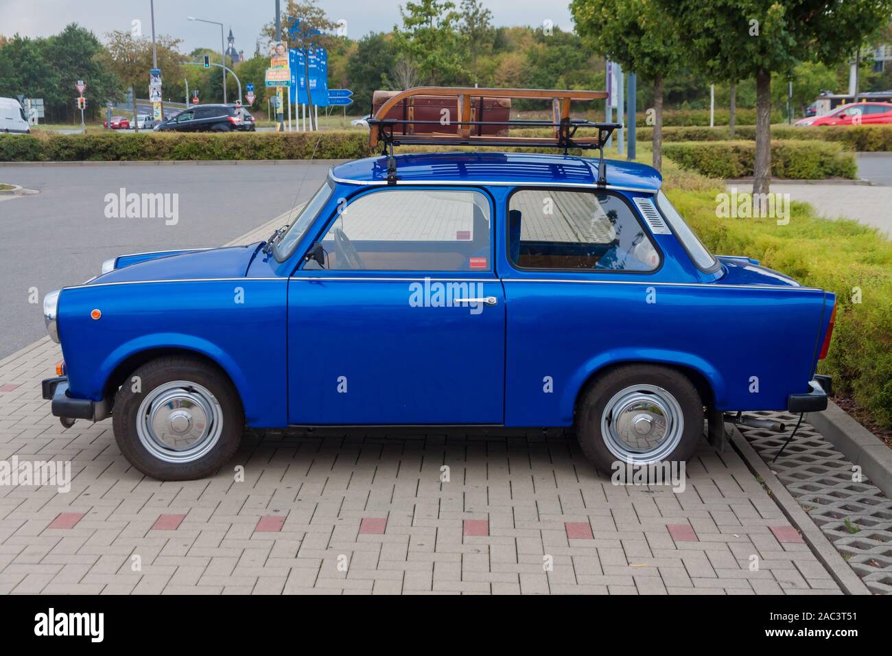 Old vintage voiture Trabant à partir de l'Allemagne de l'Est Banque D'Images