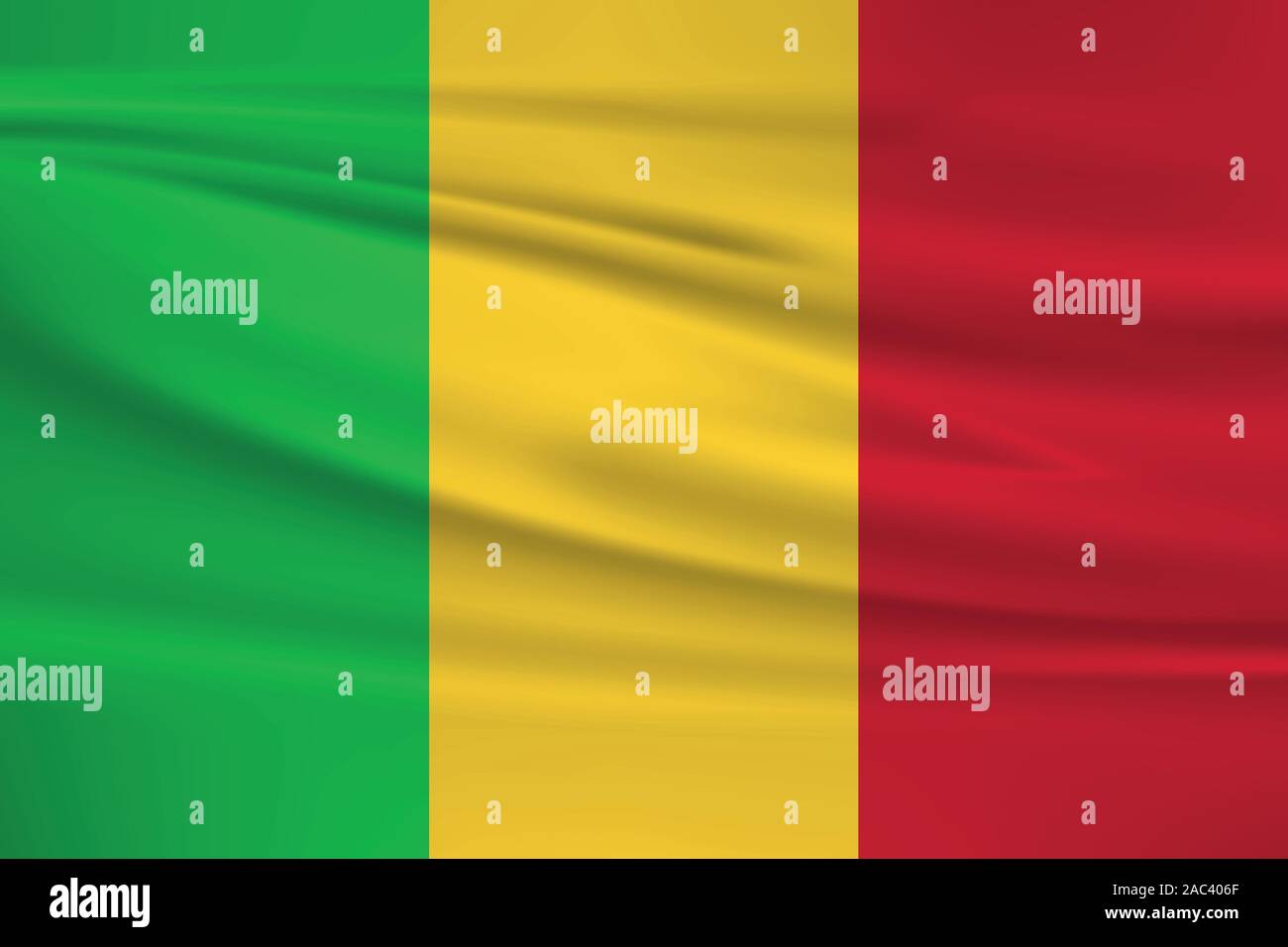 En agitant le Mali drapeau, couleurs officielles et le ratio exact. Drapeau national du Mali. Vector illustration. Illustration de Vecteur