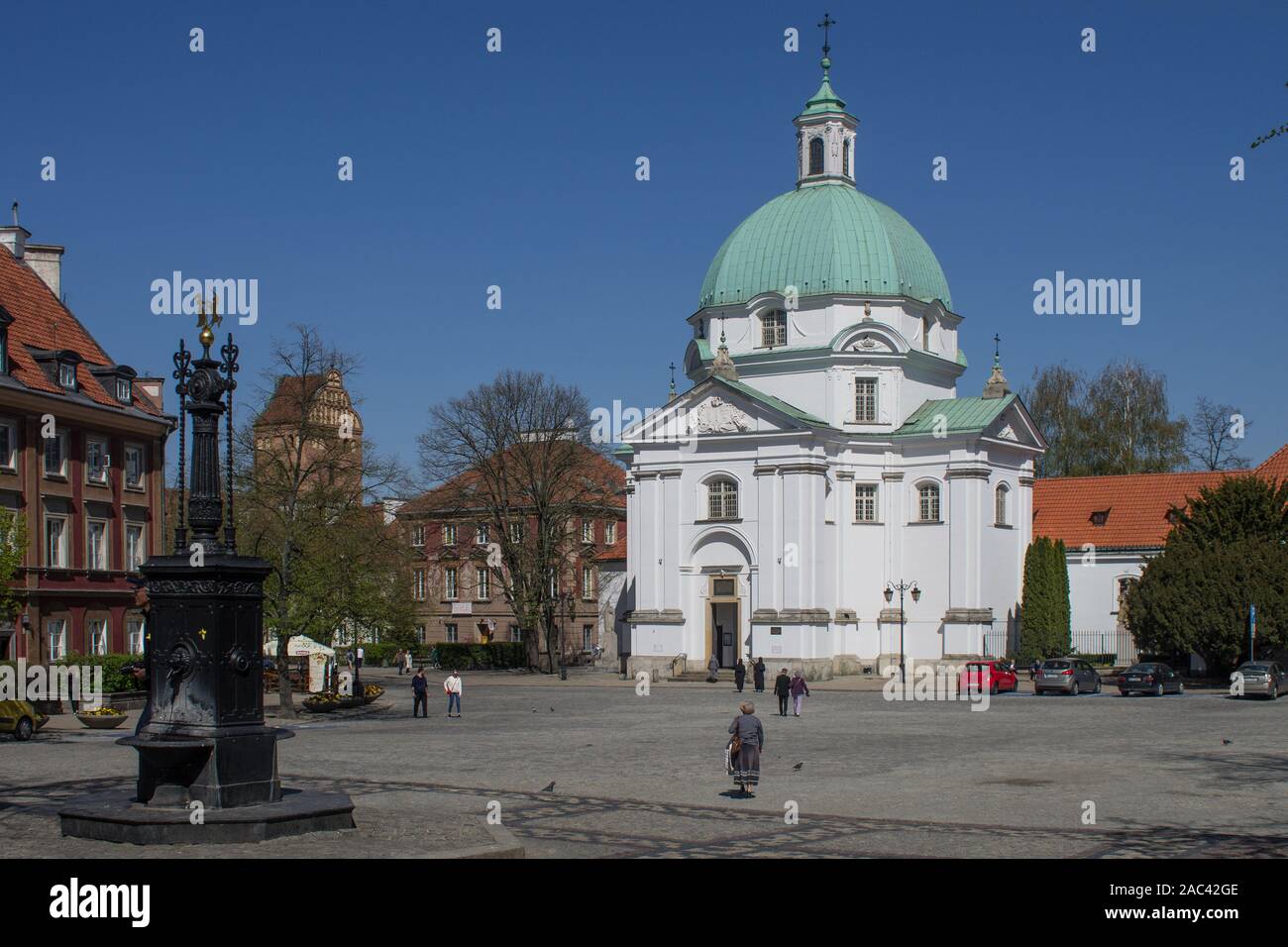 Église des Sœurs du Saint Sacrement dédiée à Saint Kazimierz et bien historique, nouvelle ville, Varsovie, Pologne Banque D'Images