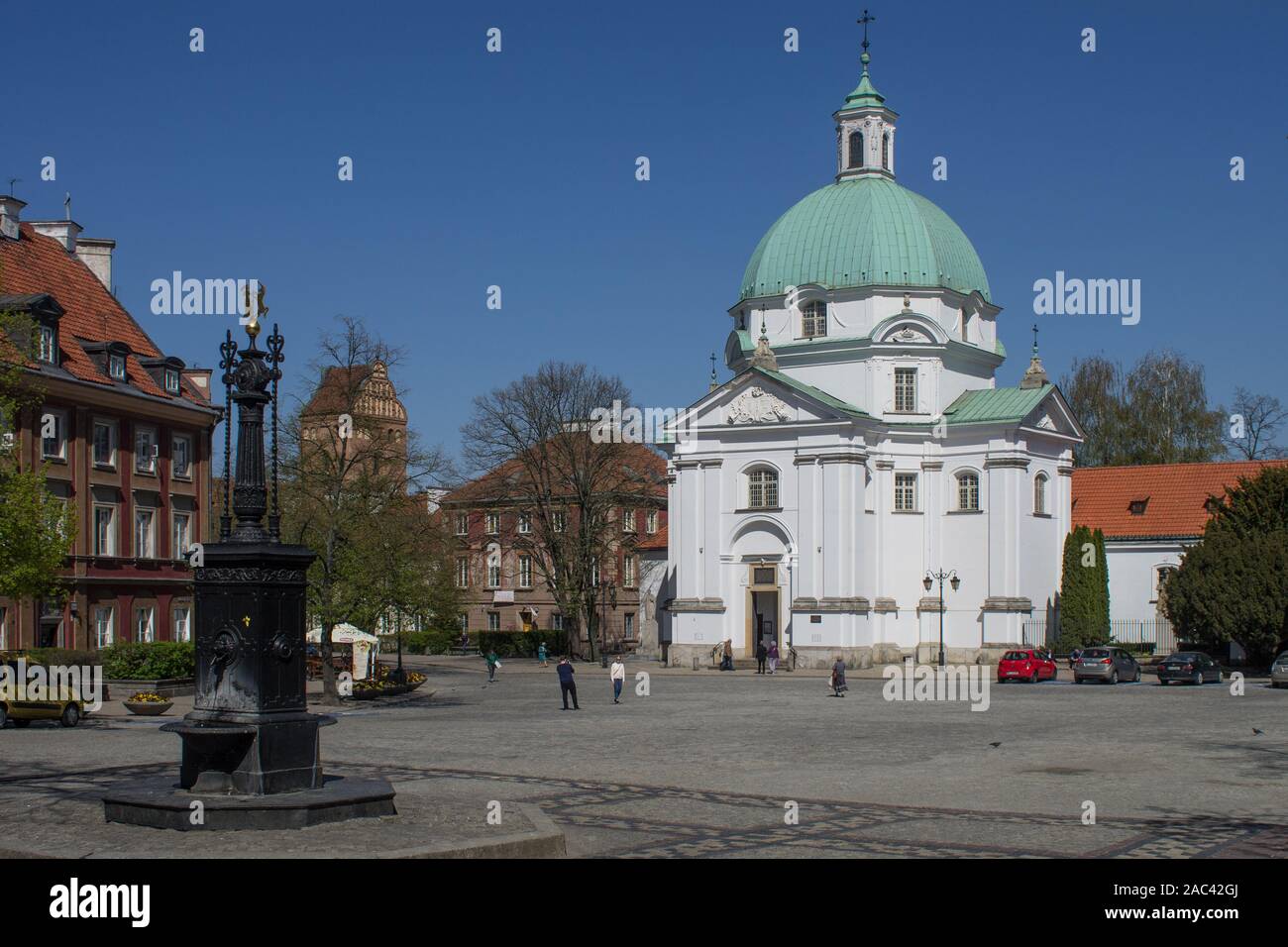 Église des Sœurs du Saint Sacrement dédiée à Saint Kazimierz et bien historique, nouvelle ville, Varsovie, Pologne Banque D'Images