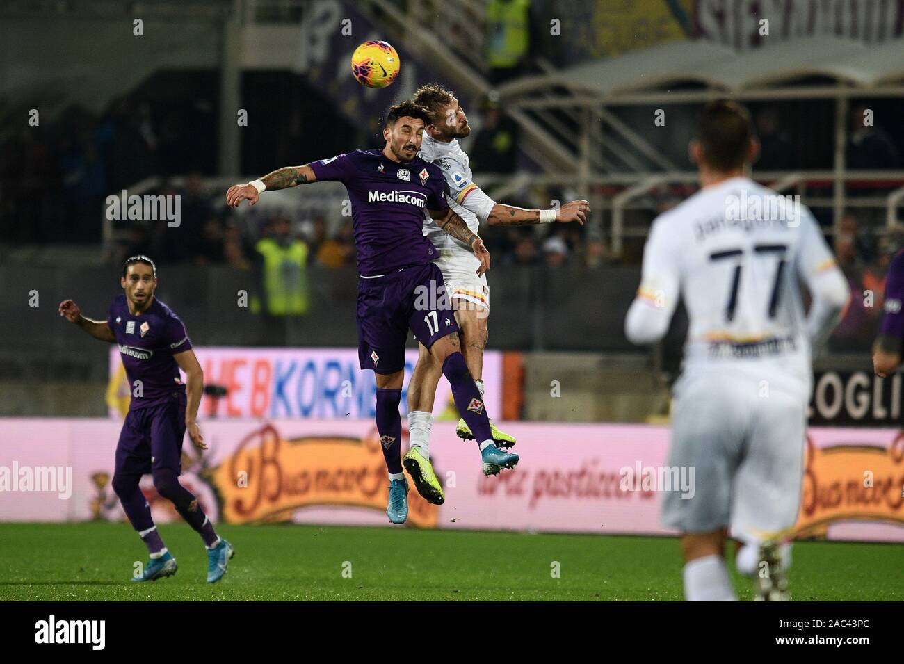 Firenze, Italie, 01 décembre 2019, l'ONU giocatore ceccherini contrariée de de Lecce Fiorentina vs Lecce - au cours de soccer italien Serie A Championnat Hommes - Crédit : LPS/Matteo Papini/Alamy Live News Banque D'Images