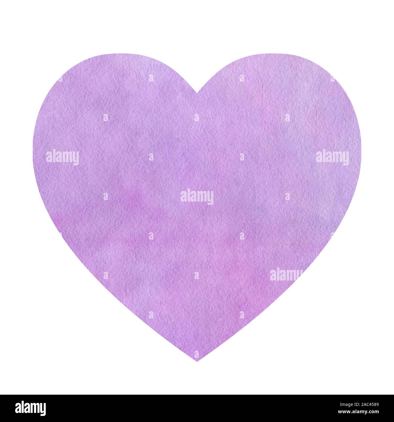 Motif en forme de coeur lilas aquarelle. Printemps délicat fond violet avec la texture du papier pour les invitations de mariage et modèles pour la Saint-Valentin. Banque D'Images