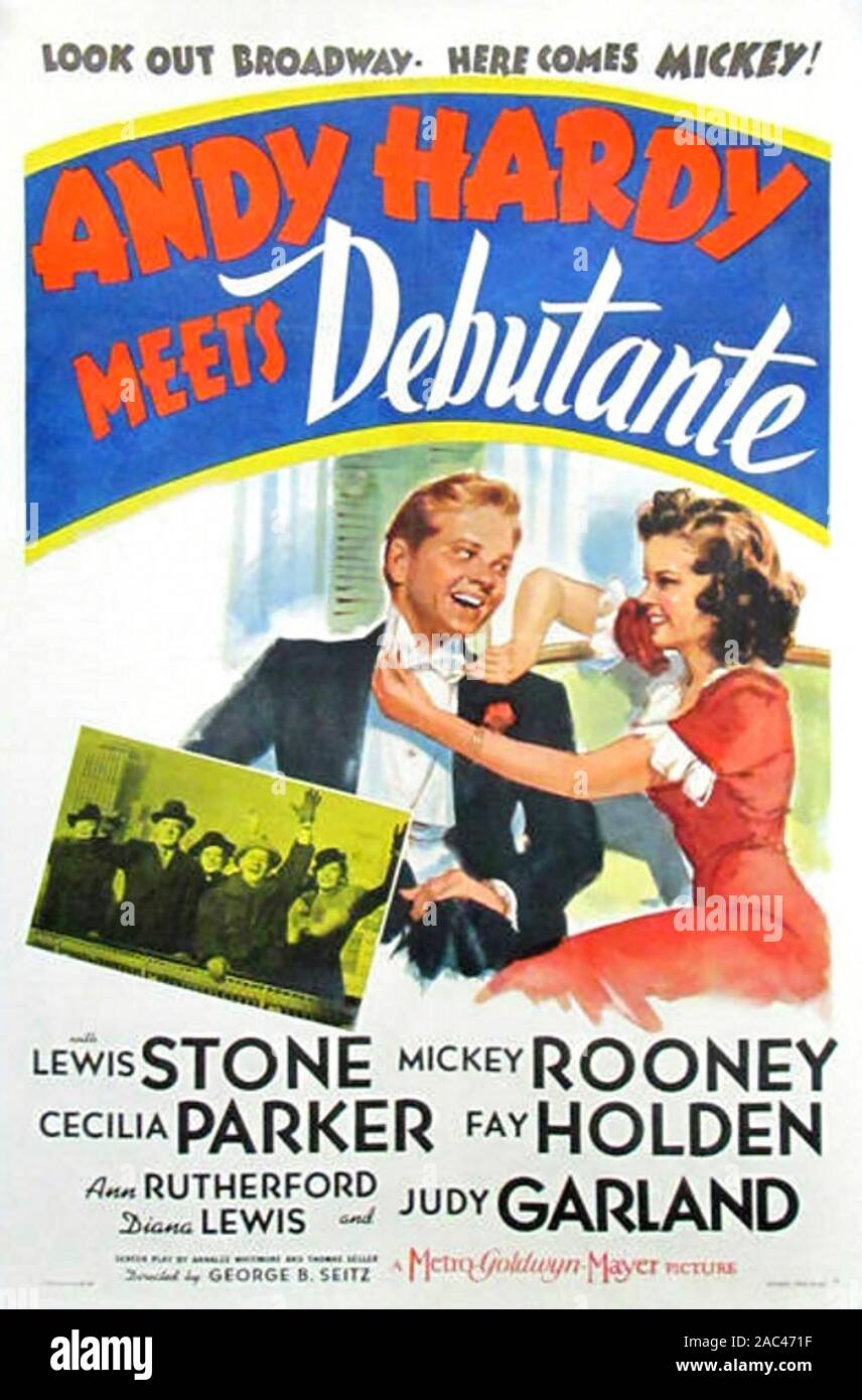 ANDY HARDY RÉPOND AUX DEBUTANTE 1940 MGM film avec Judy Garland et Mickey Rooney Banque D'Images