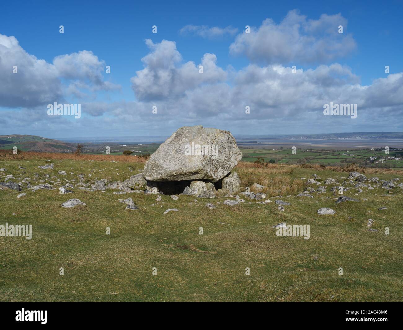 Arthur's stone sur Cefn Bryn, Gower Banque D'Images