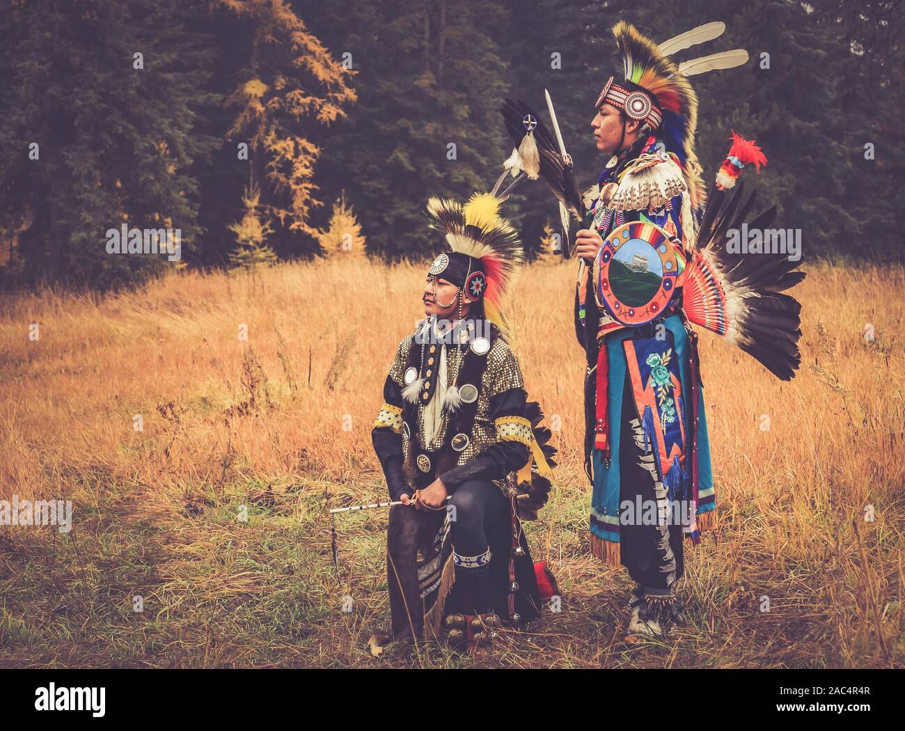Robe De Guerre Autochtone Blackfoot Banque D'Images