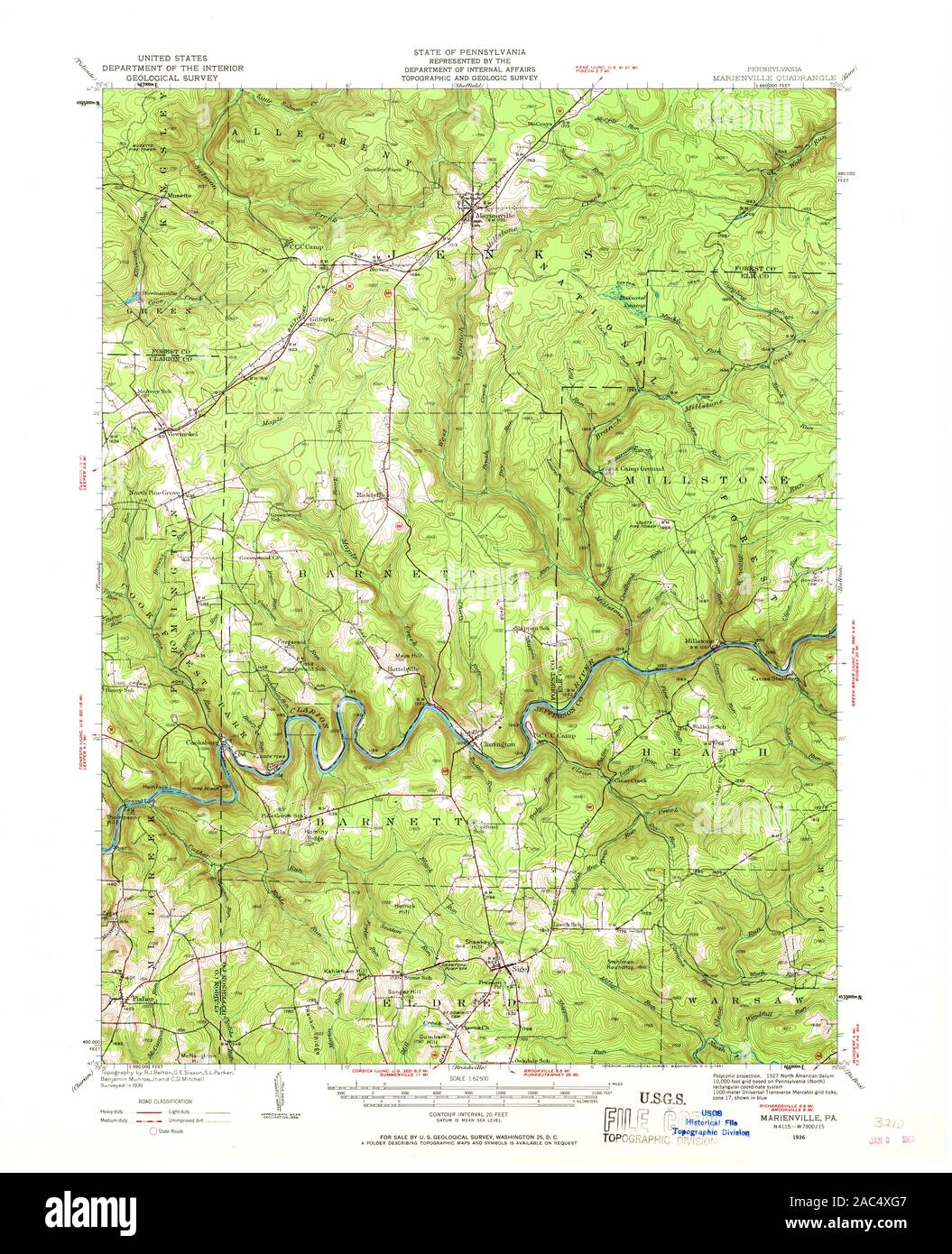 Carte Topographique USGS Originale - Carlinville, Illinois, 1955