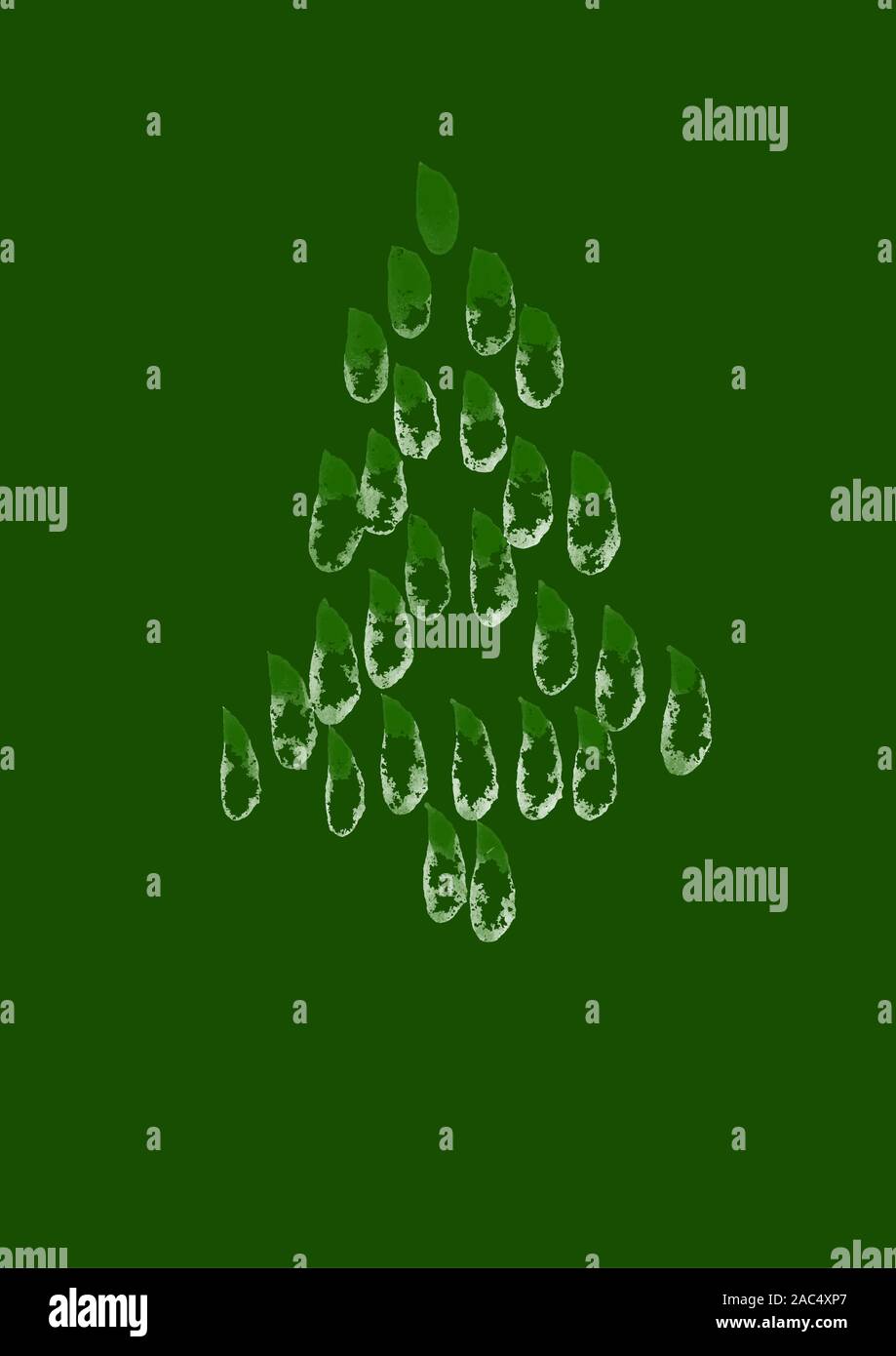 Joyeux Noël carte de vœux, Arbre de Noël. Illustration de Vecteur